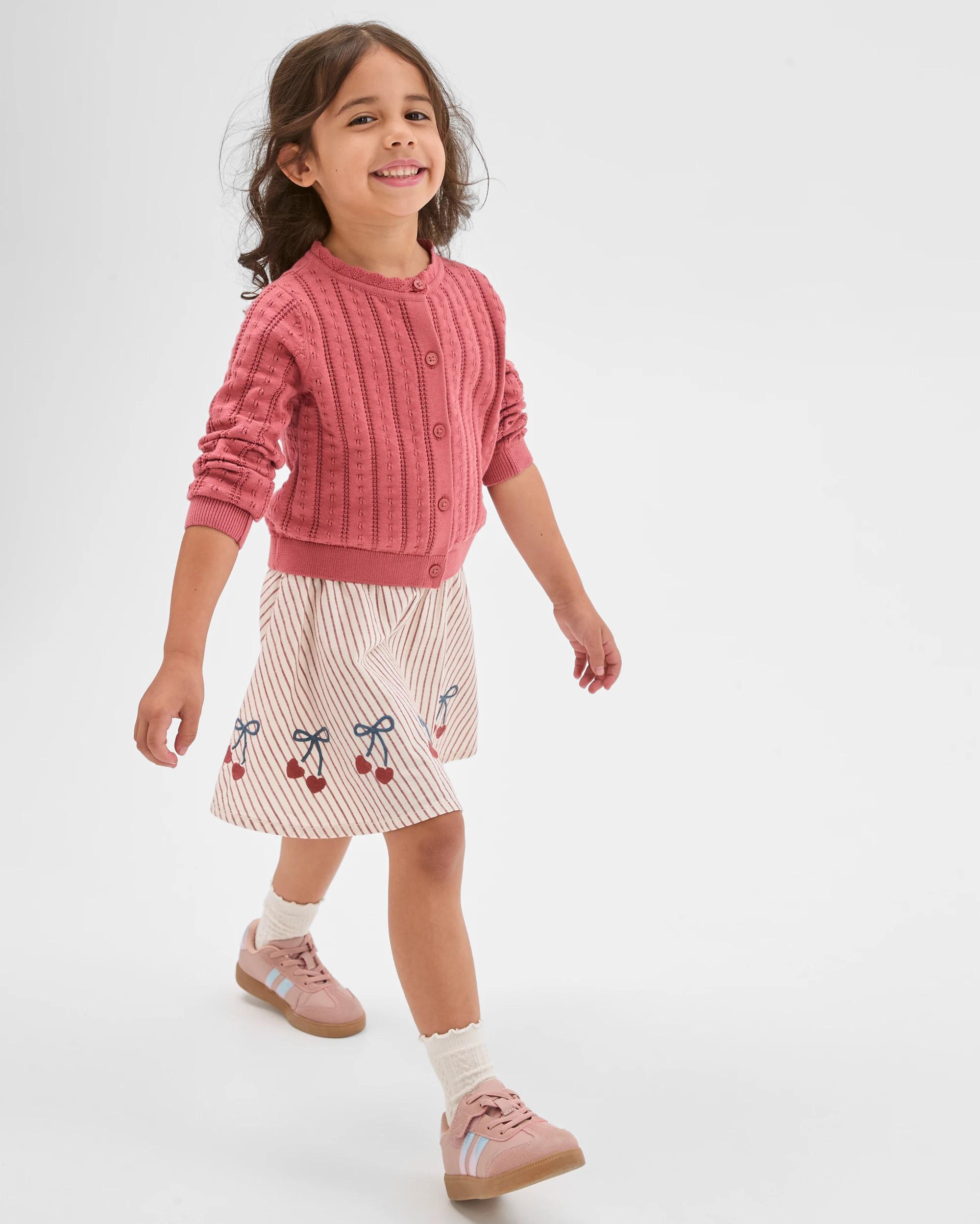 3 Target Kids Australian Cotton Knit Cardigan and Skirt Set RED, 3 of 7