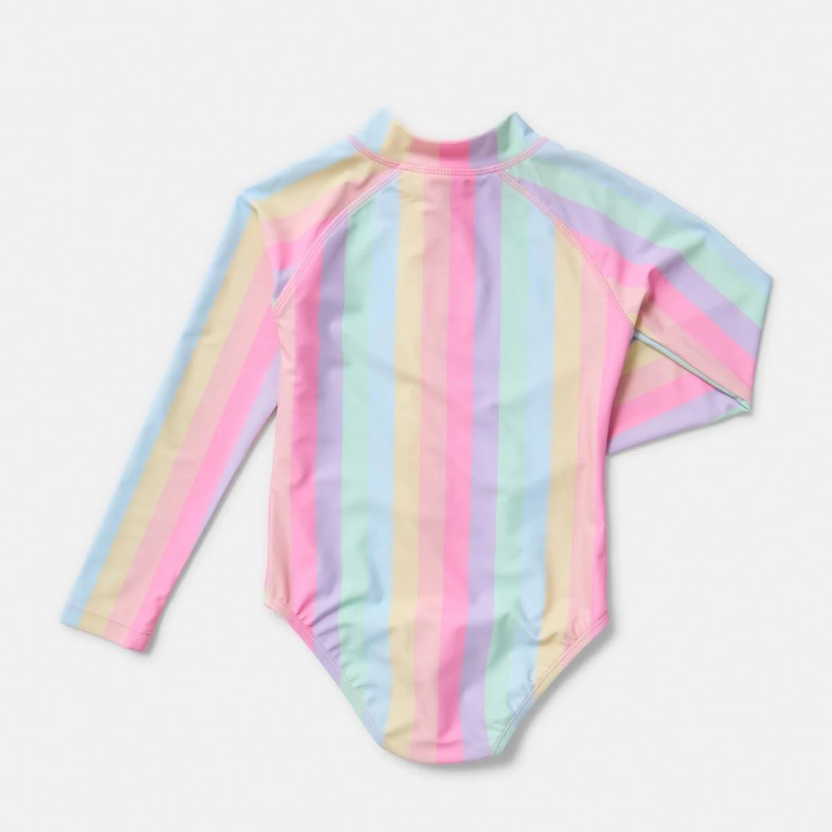 6 Long Sleeve One Piece Swimsuit Mlt Stripe, 6 of 7