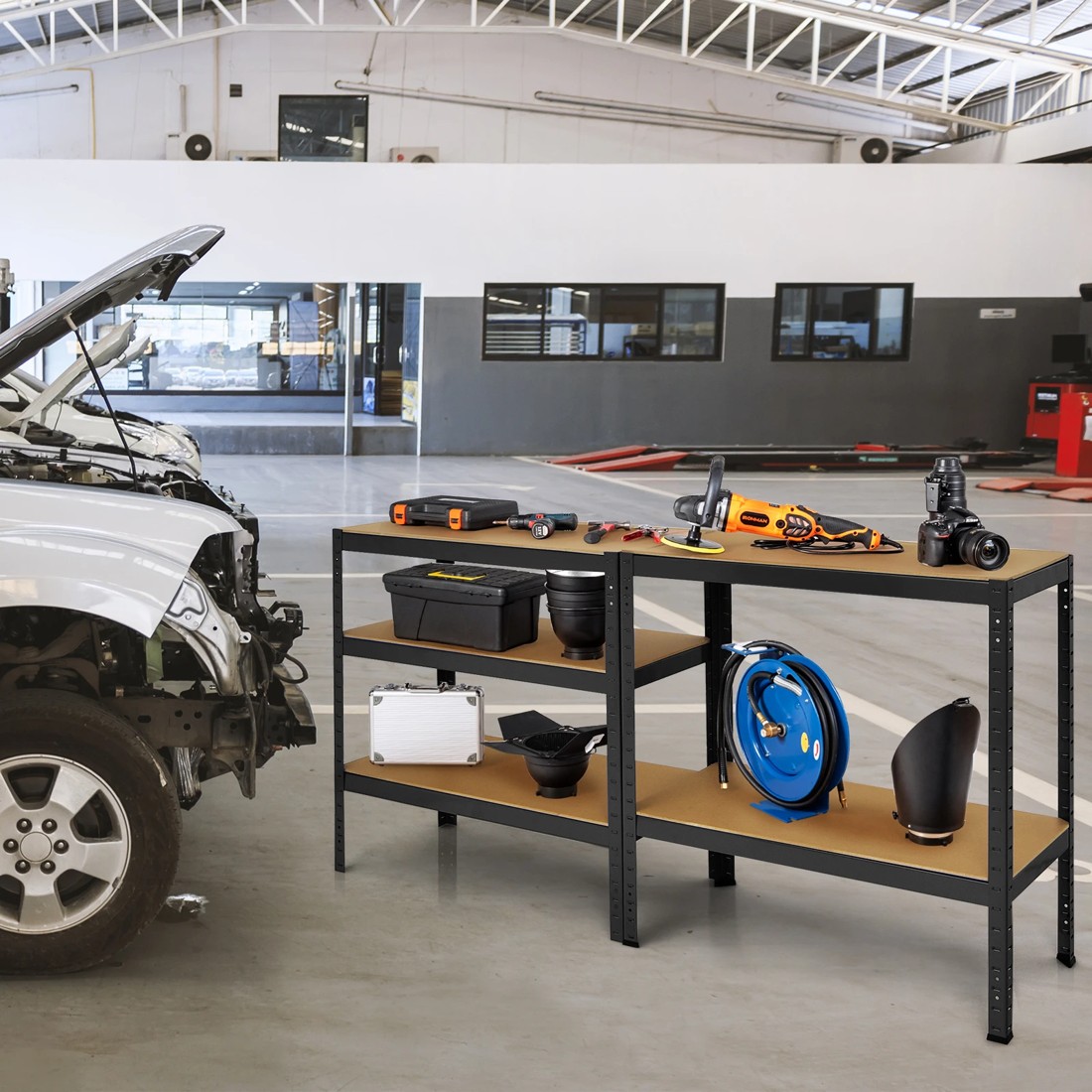 4 Costway 5-Tier Display Shelves Warehouse Storage Rack Garage Shelf 1.8M, 4 of 4