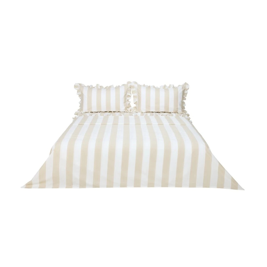 6 250 Thread Count Ruffle Cotton Sheet Set - Double Bed, Sand, 6 of 7