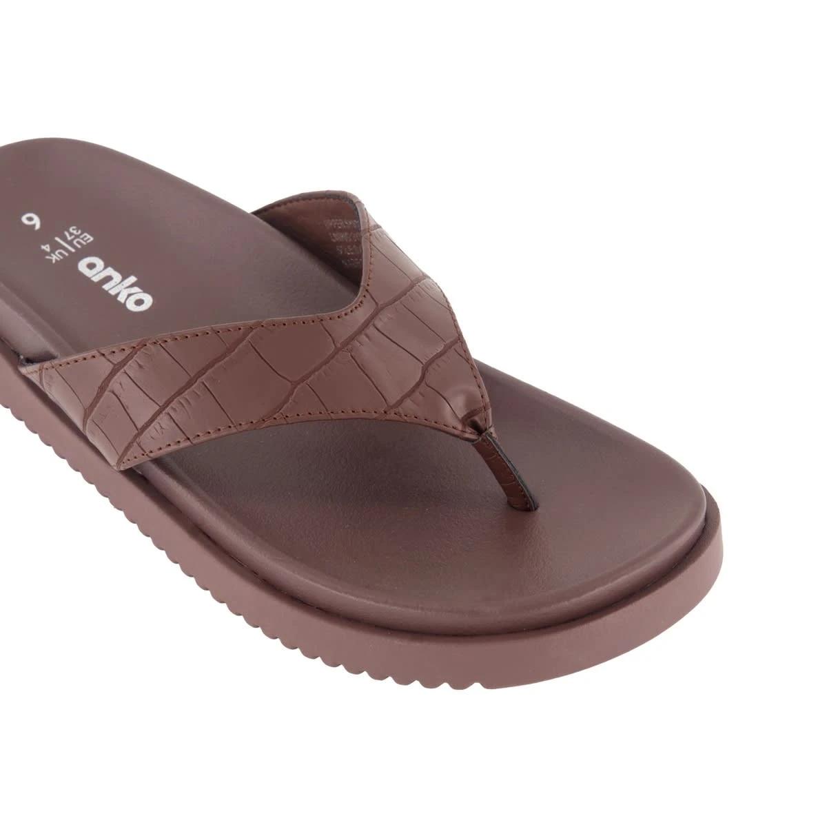 3 Chunky Toe Post Slides CROC BROWN, 3 of 3
