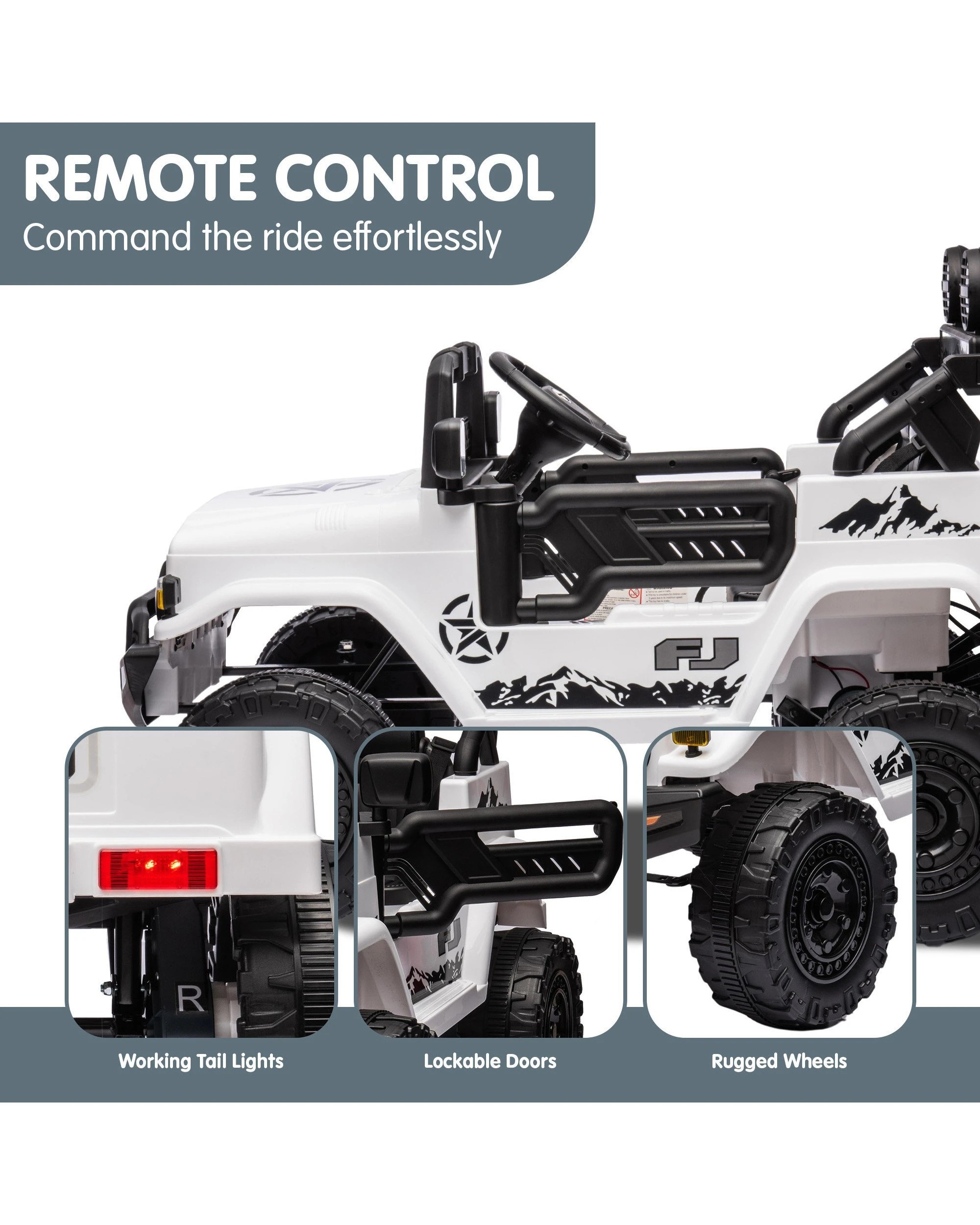 8 Kahuna Authorized Toyota Kids Ride-on FJ Cruiser J2099 - White, 8 of 10