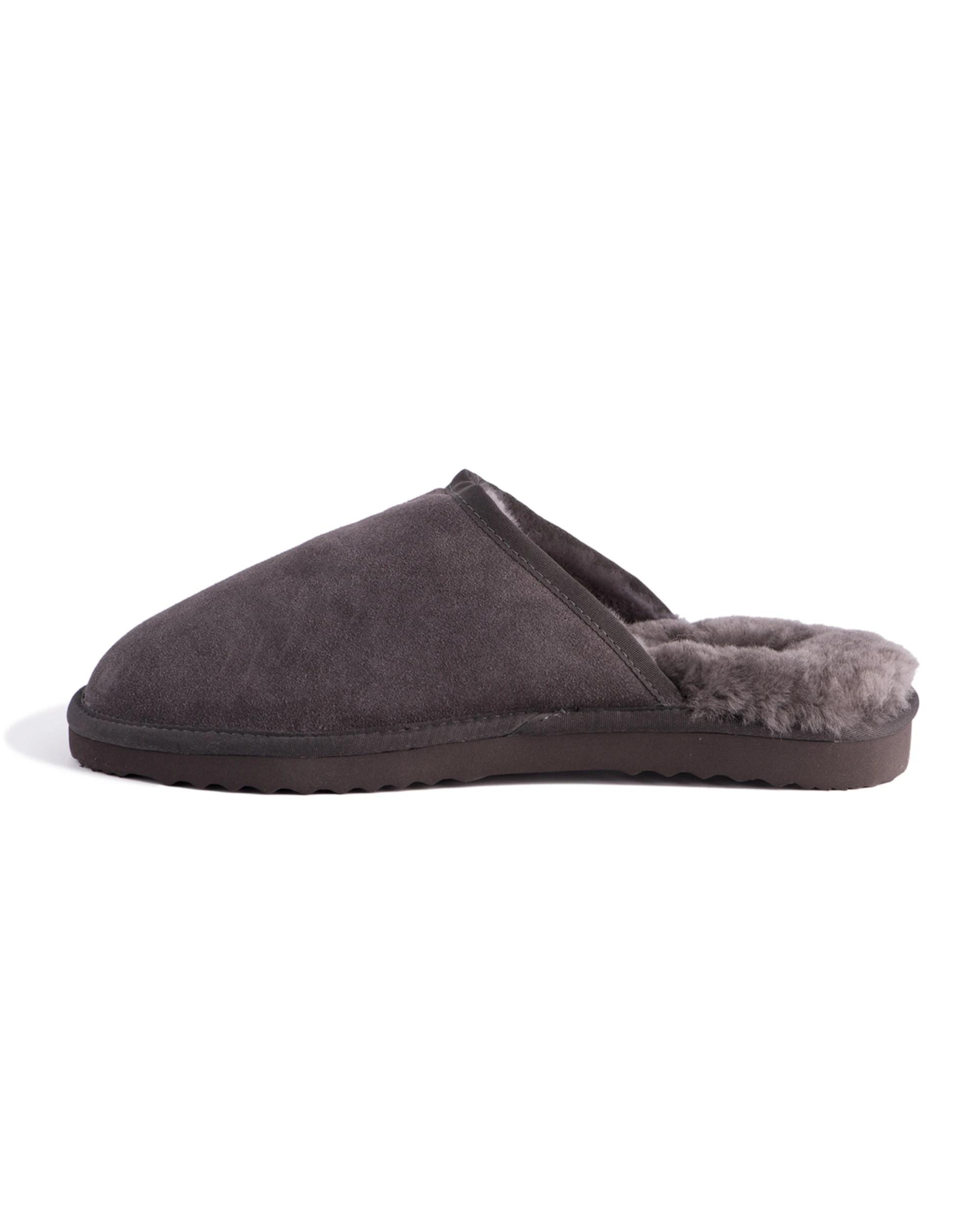 3 AUS WOOLI Sheepskin Wool Manly Slippers GREY, 3 of 4