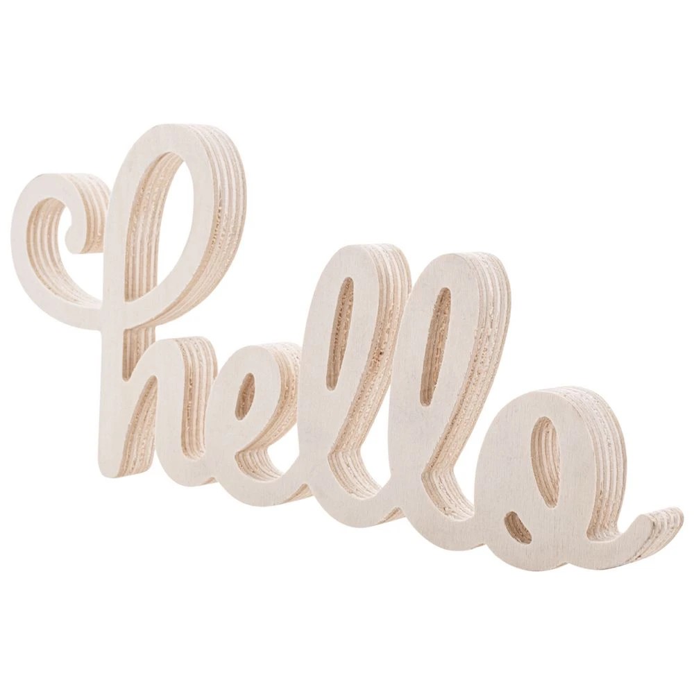 2 Born Plywood Sign Hello, 2 of 4