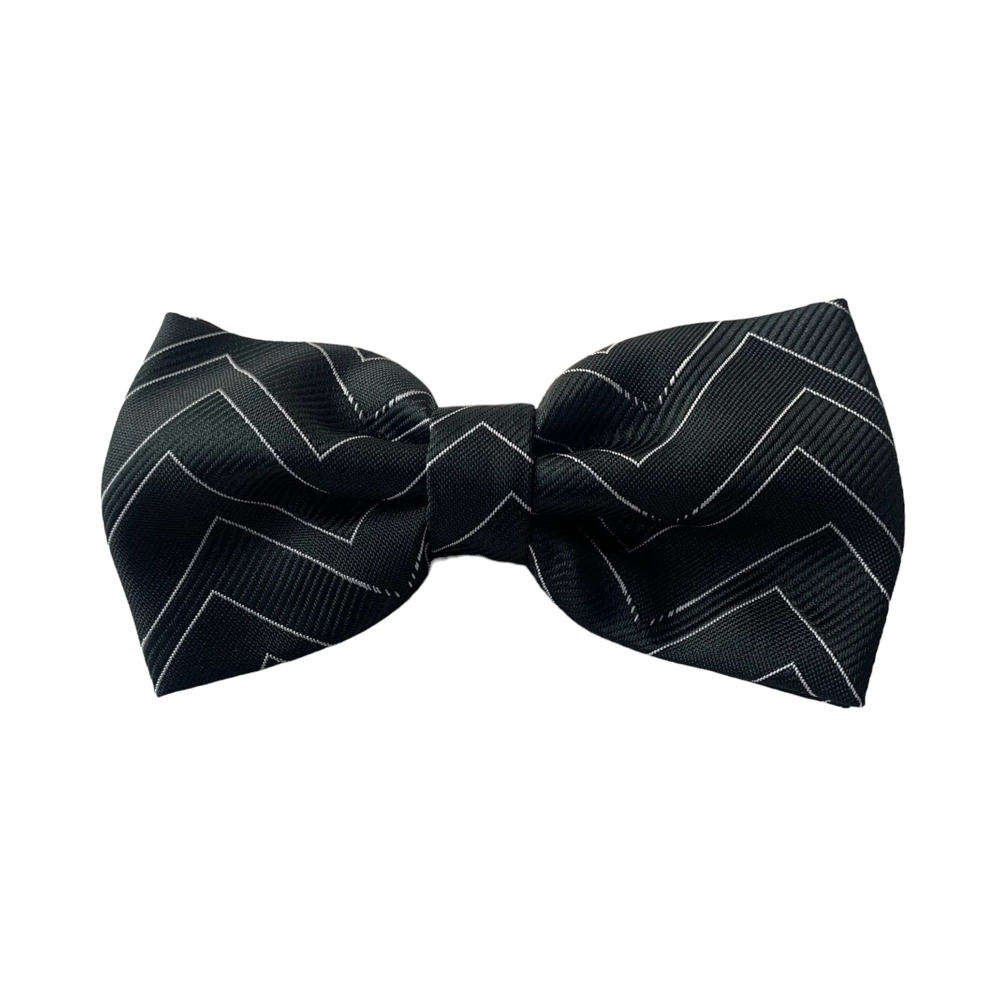 2 Zasel Mens Black Zig Zag Matching Bow Tie, Pocket Square & Cuff Links Set - Multi, 2 of 4