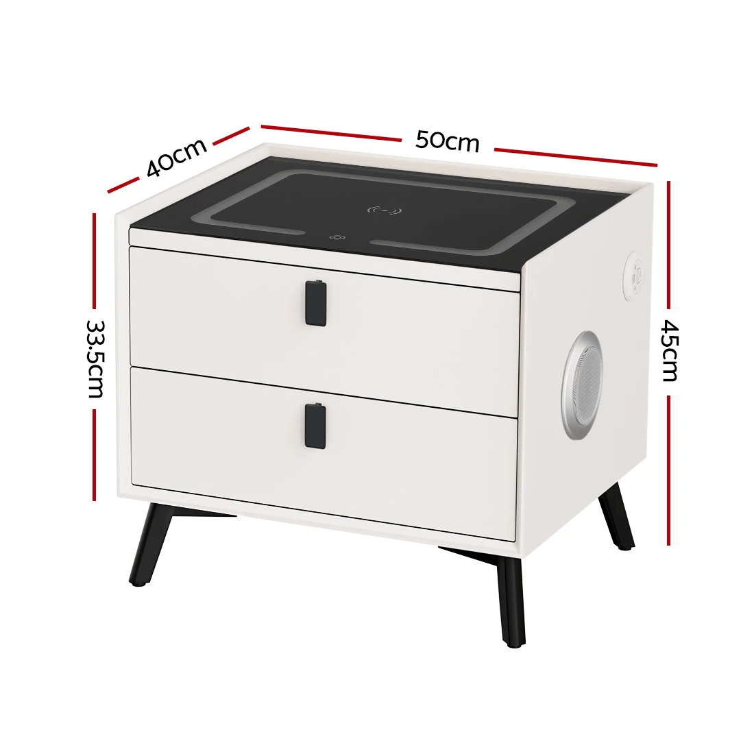 2 Artiss Smart Bedside Table - White, 2 of 7