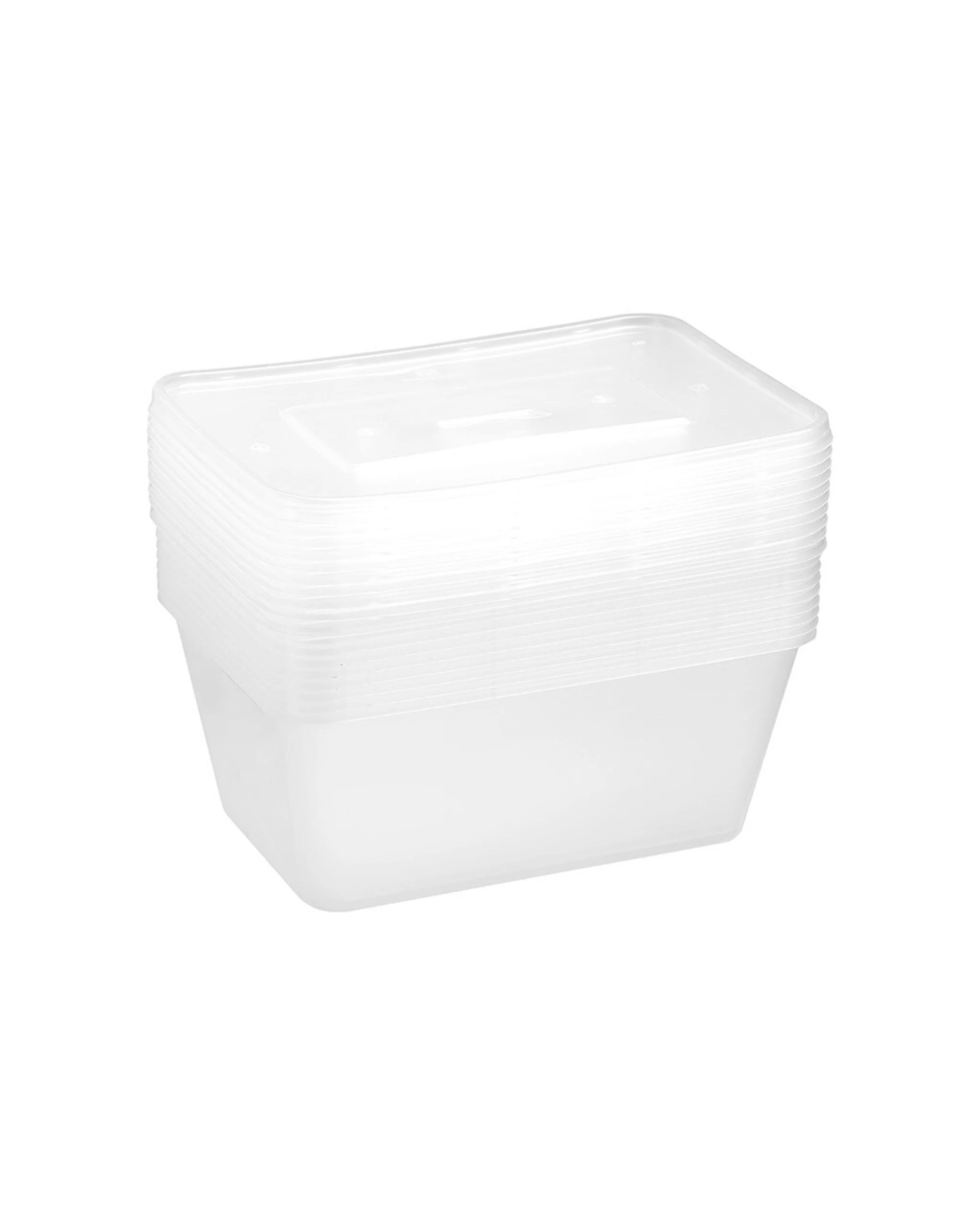 2 10pc Lemon & Lime Reusable Takeaway Food Storage Container Box Rectangular 1l
 - Clear, 2 of 5