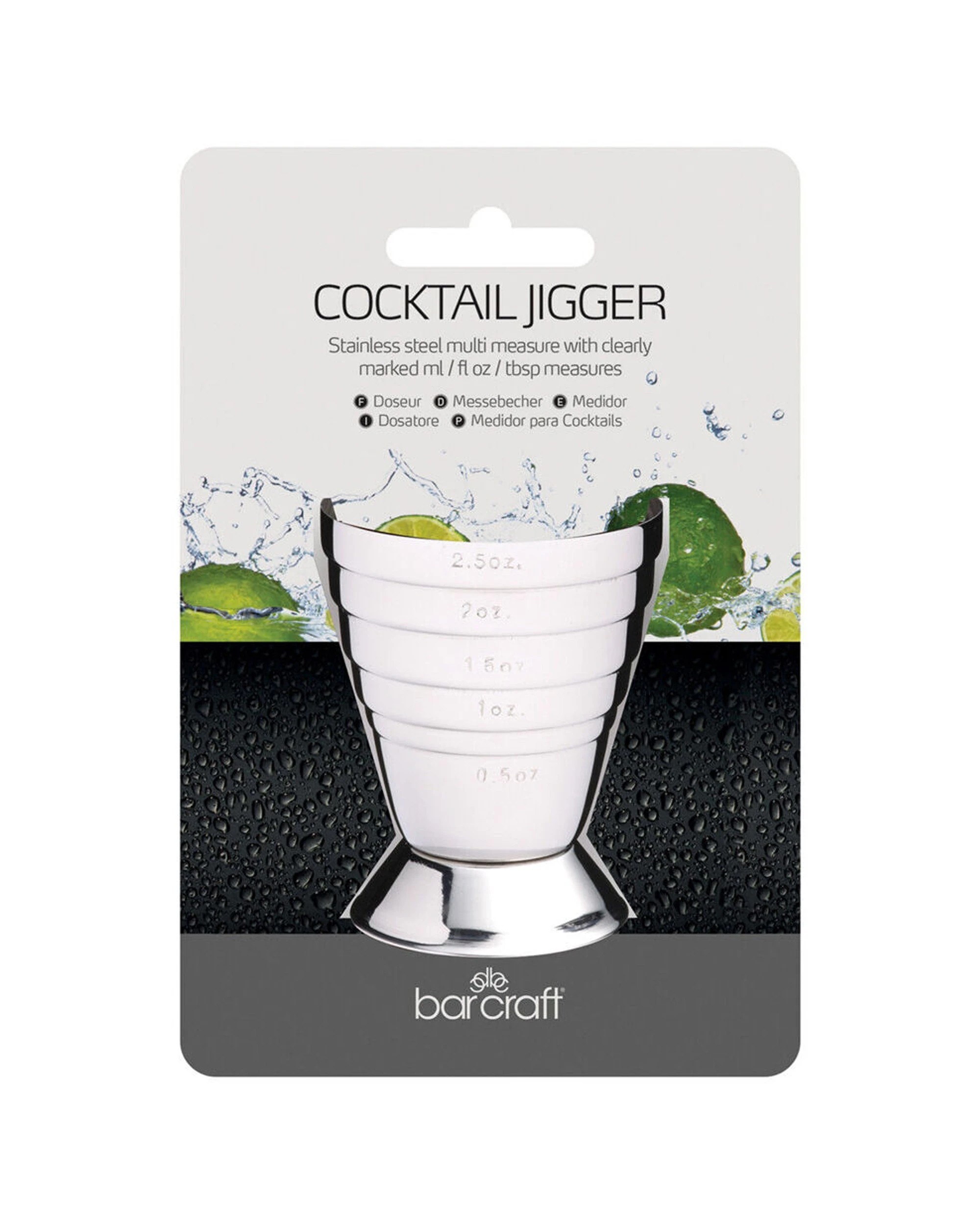 5 BarCraft 2PK Cocktail Jigger Stainless Steel 15-75ml Measuring Tool - Silver, 5 of 7