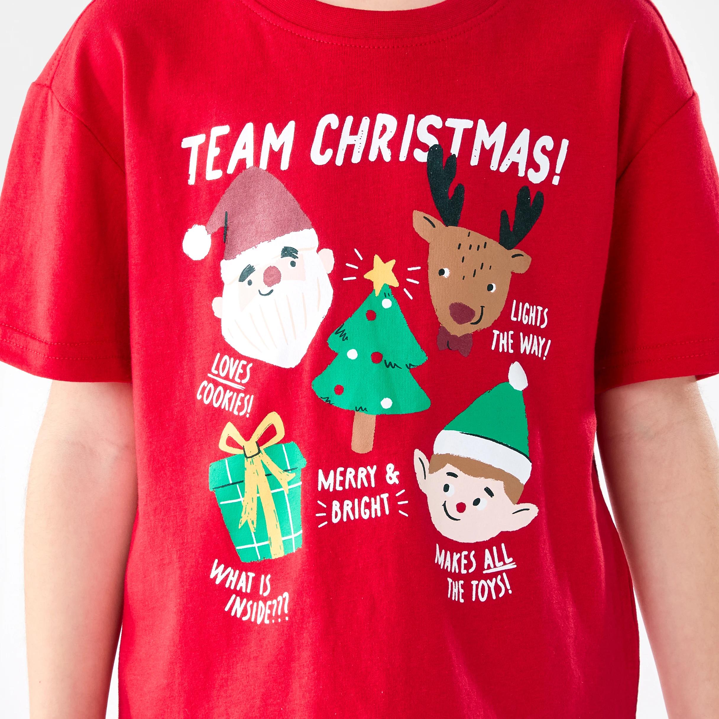 5 Christmas Print T-shirt Red Xmas, 5 of 7