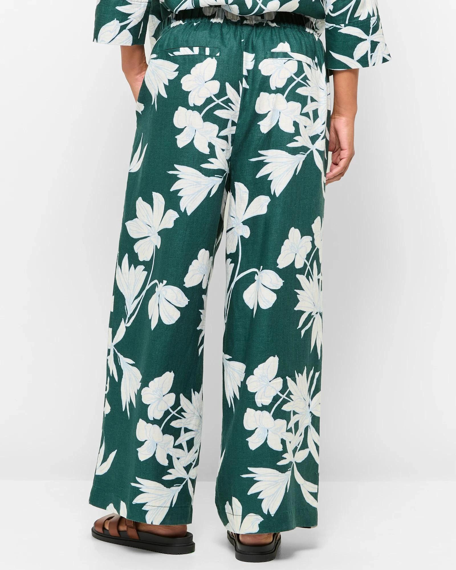 4 Target European Linen Wide Leg Pants STENCIL FLORAL, 4 of 5