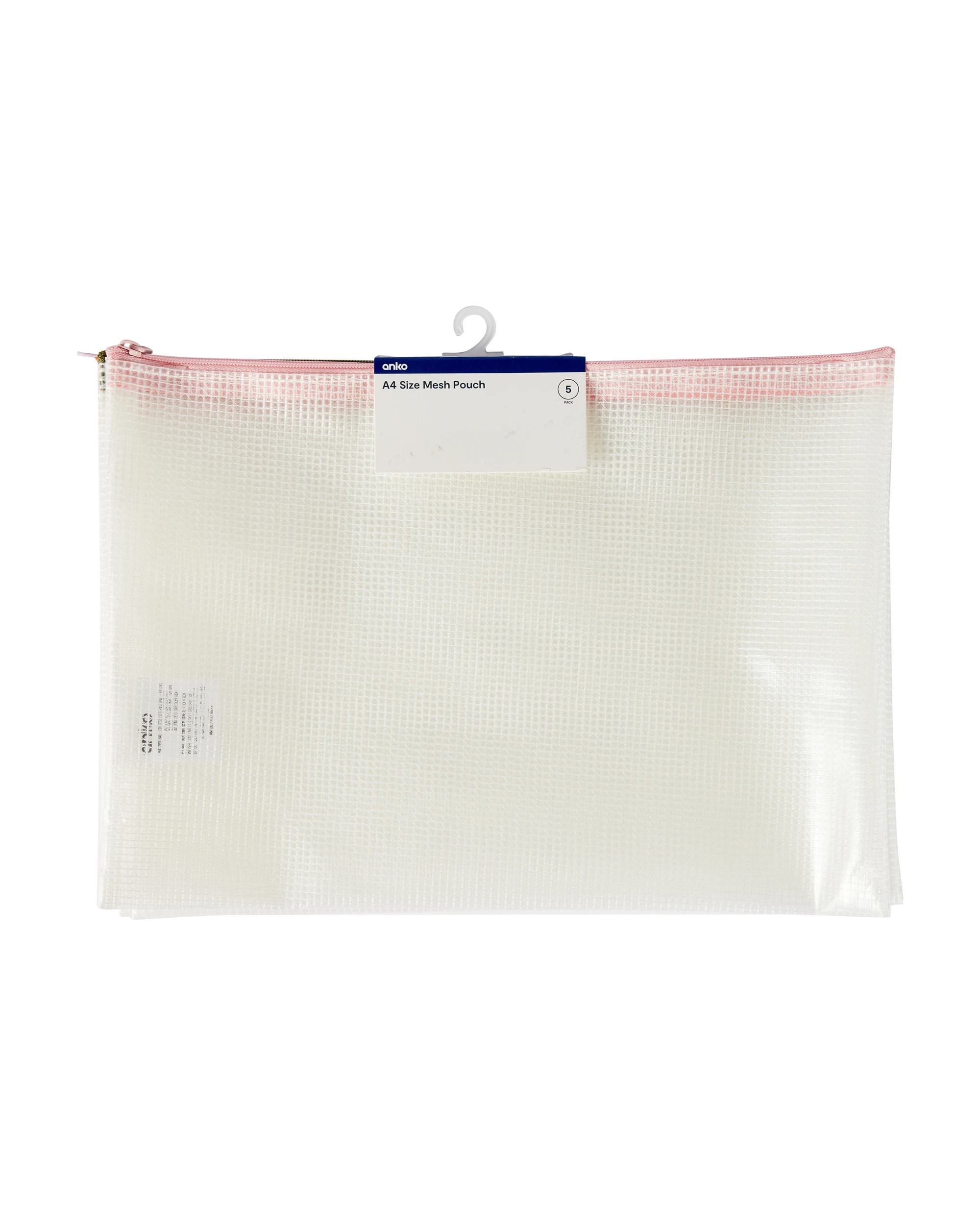 4 5 Pack A4 Size Mesh Pouch, 4 of 4