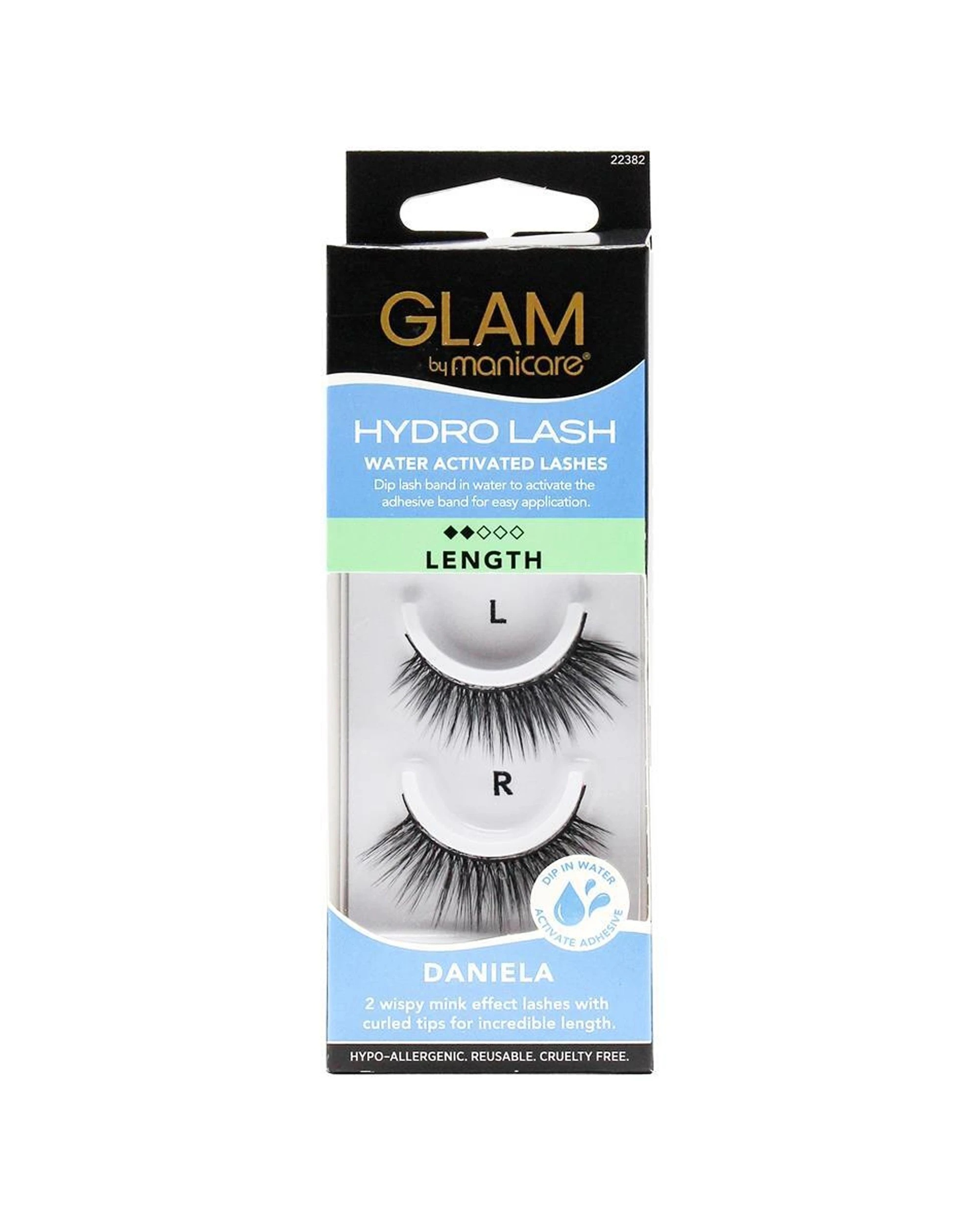 2 Manicare 6PK Glam Water Activated Hydro Lashes Length Daniela Mink Effect - Black, 2 of 3