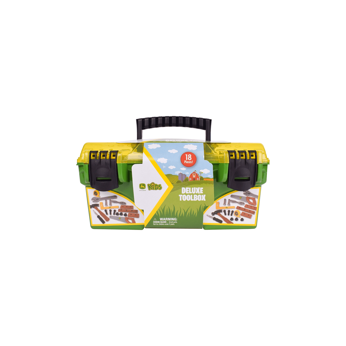 2 John Deere 18pc Deluxe Tool Box With Carry Handle And Two Locking Snaps Toy 3 Years Plus - Multi, 2 of 3