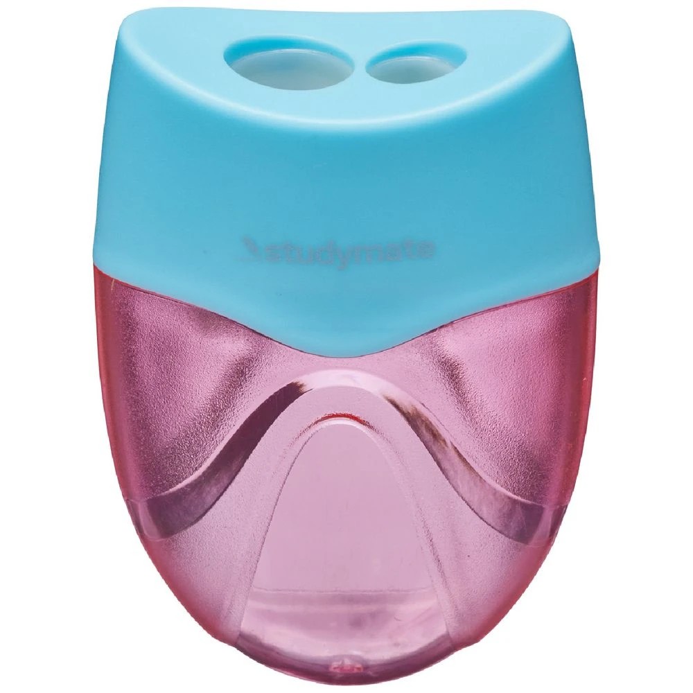 2 Studymate Mellow 2 Hole Sharpener Pink and Blue, 2 of 2
