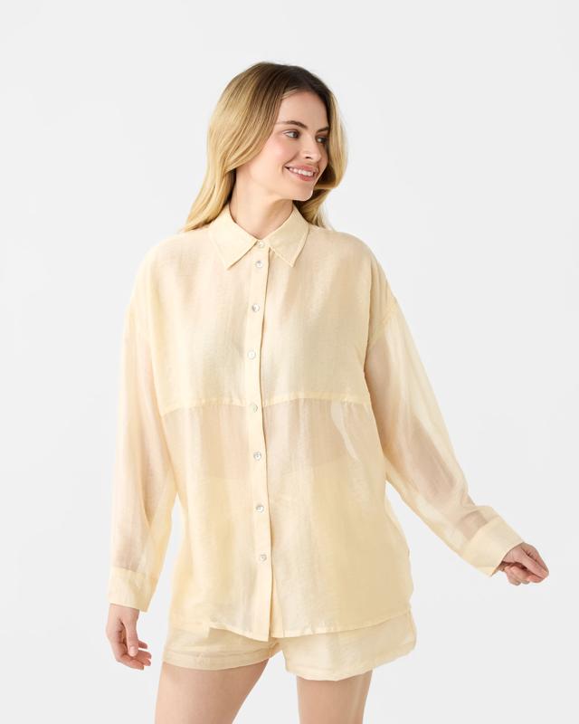 Long Sleeve Oversized Sheer S