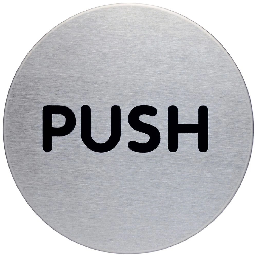 1 Durable Push Round Pictogram Sign 65mm, 1 of 1