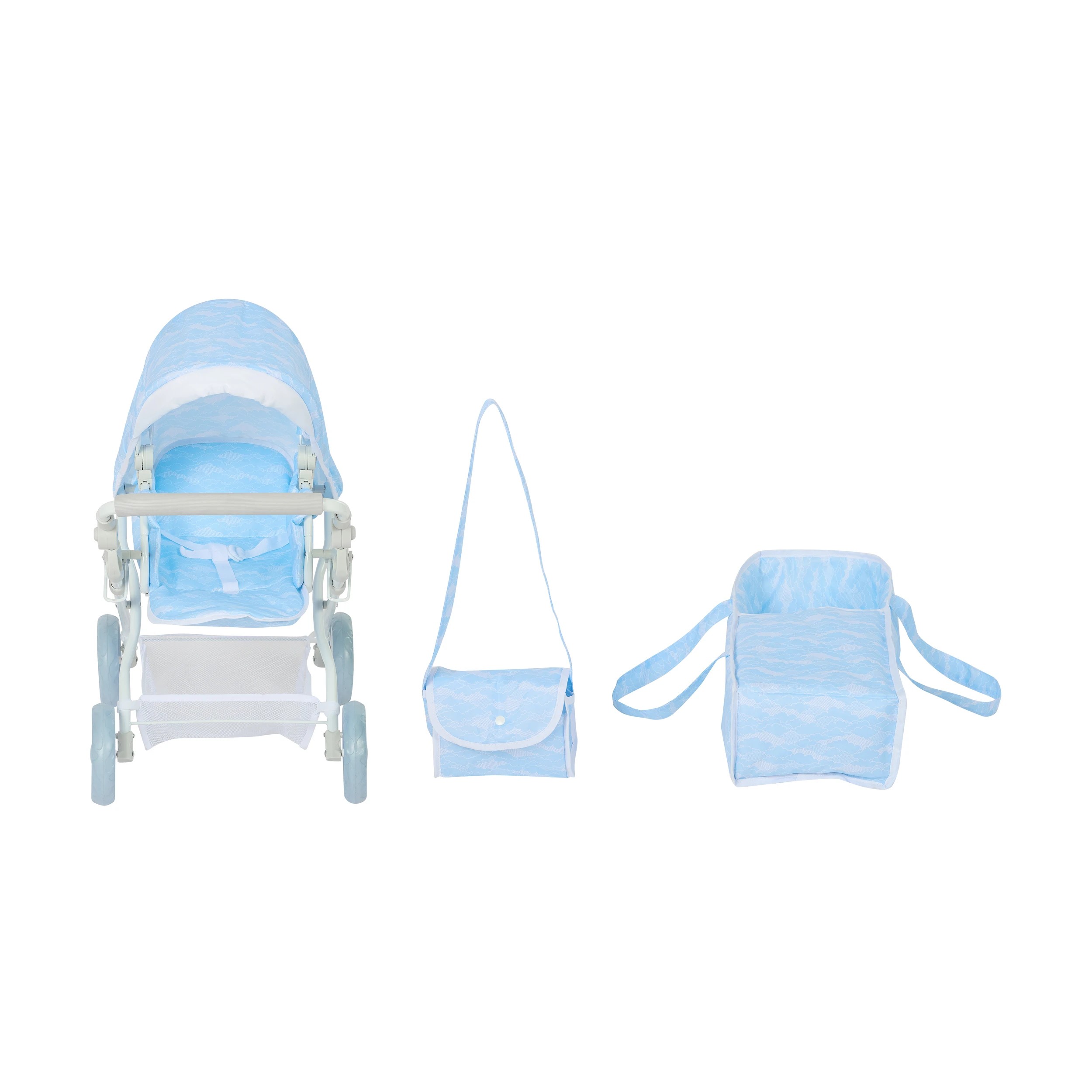 2 4 Piece Deluxe Toy Pram and Bag Set, 2 of 9