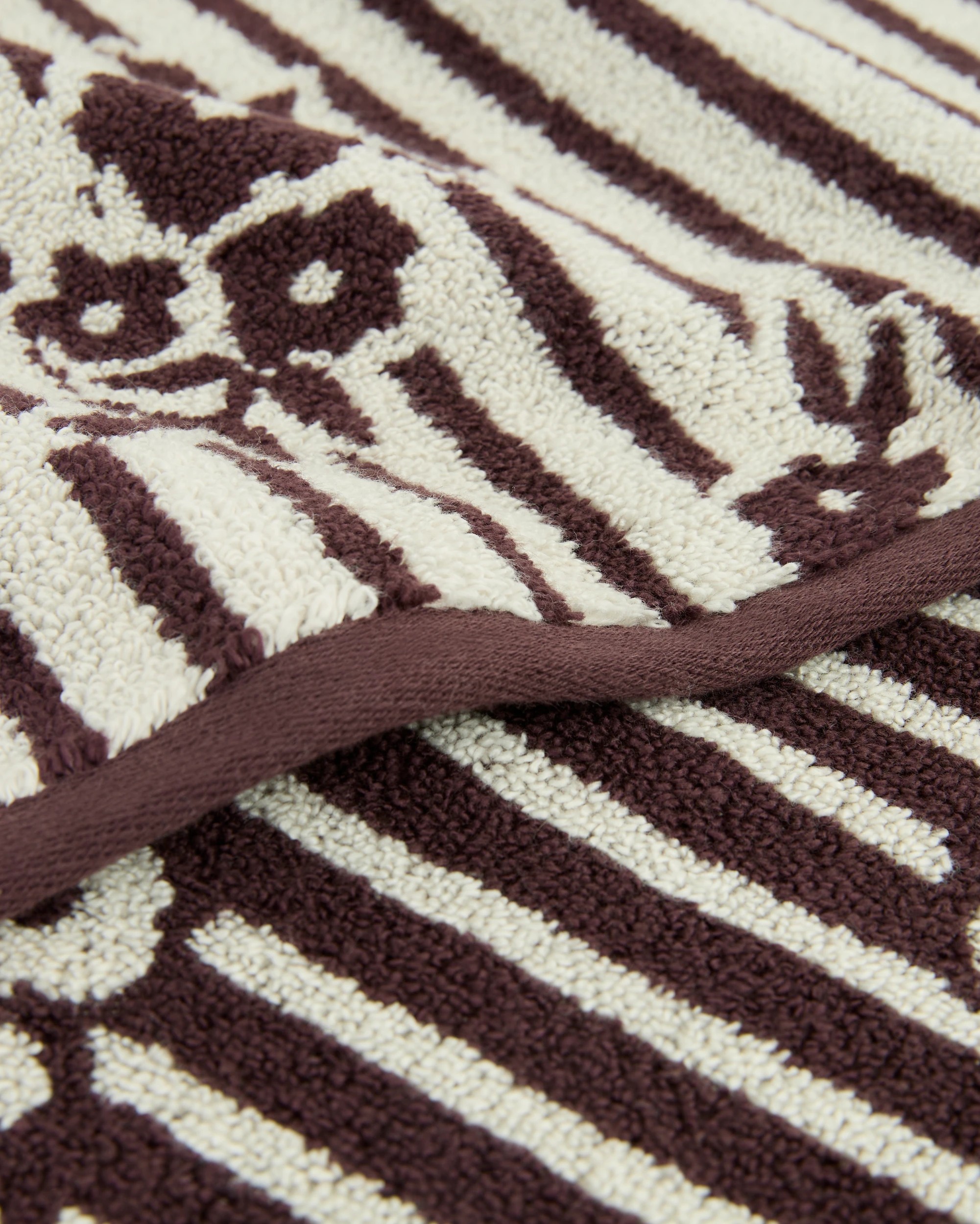 2 Target Jasmine Floral Stripe Australian Cotton Bath Towel - Brown, 2 of 3