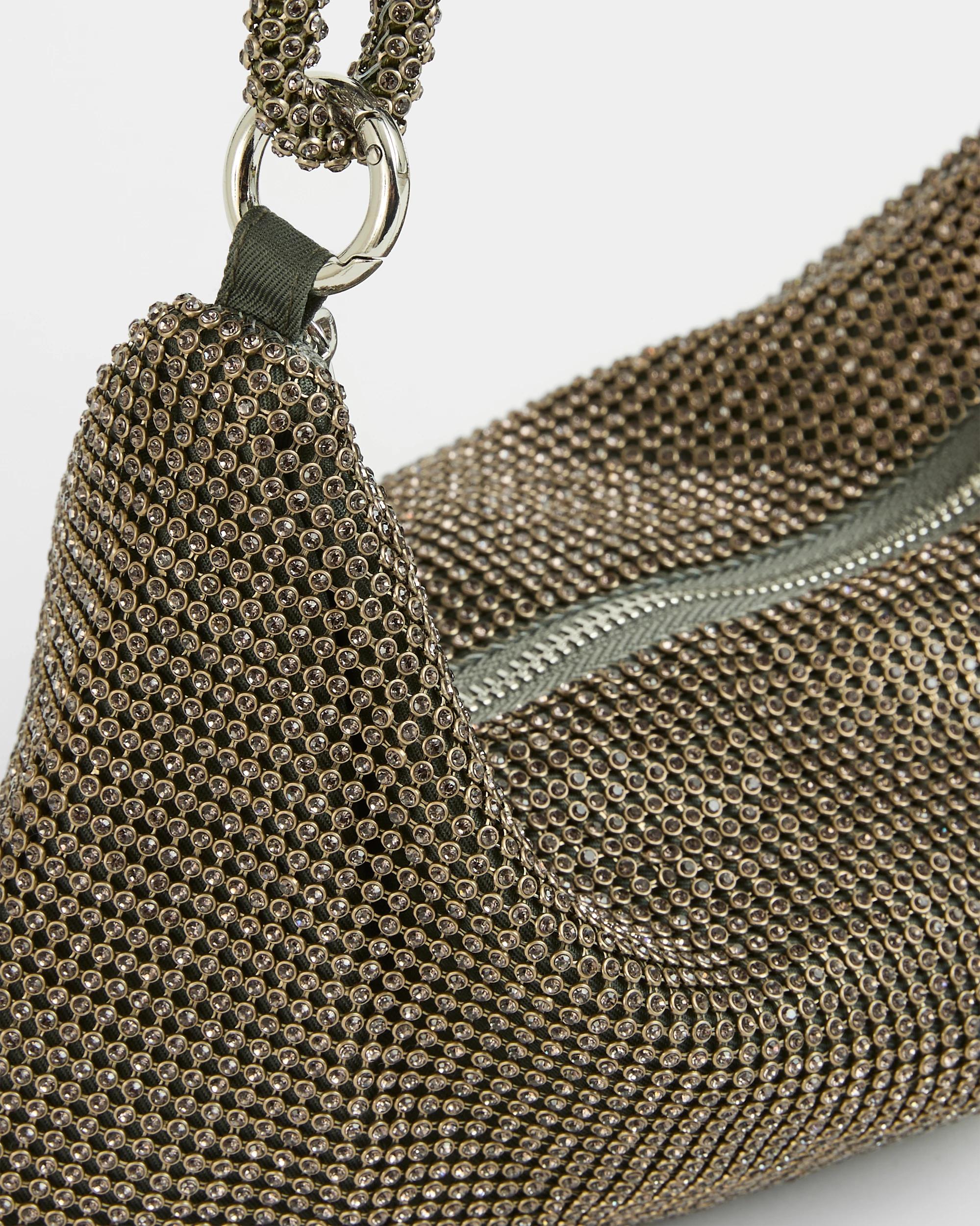 2 Target Woman Slouchy Diamante Shoulder Bag KHAKI, 2 of 2