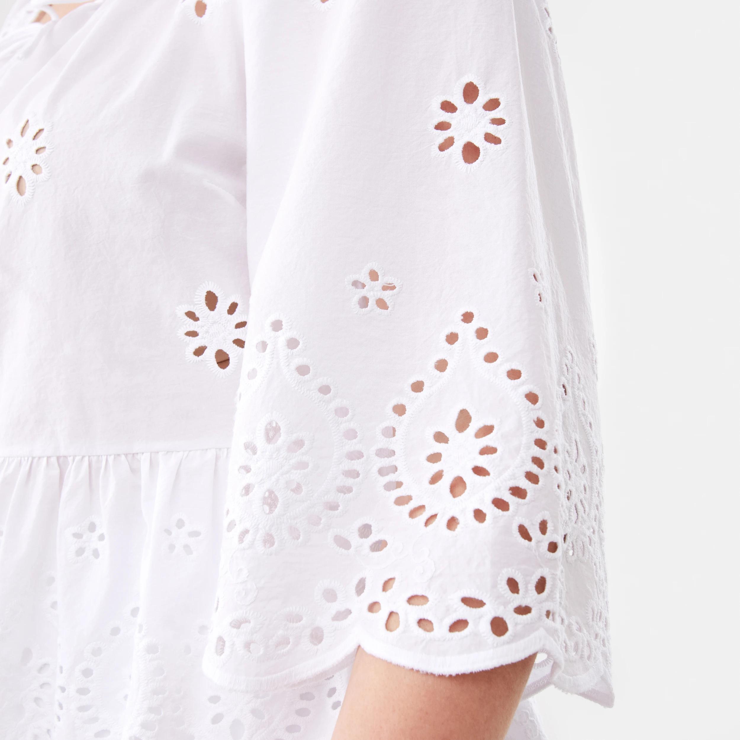 7 Long Sleeve Broderie Tie Top WHITE, 7 of 9