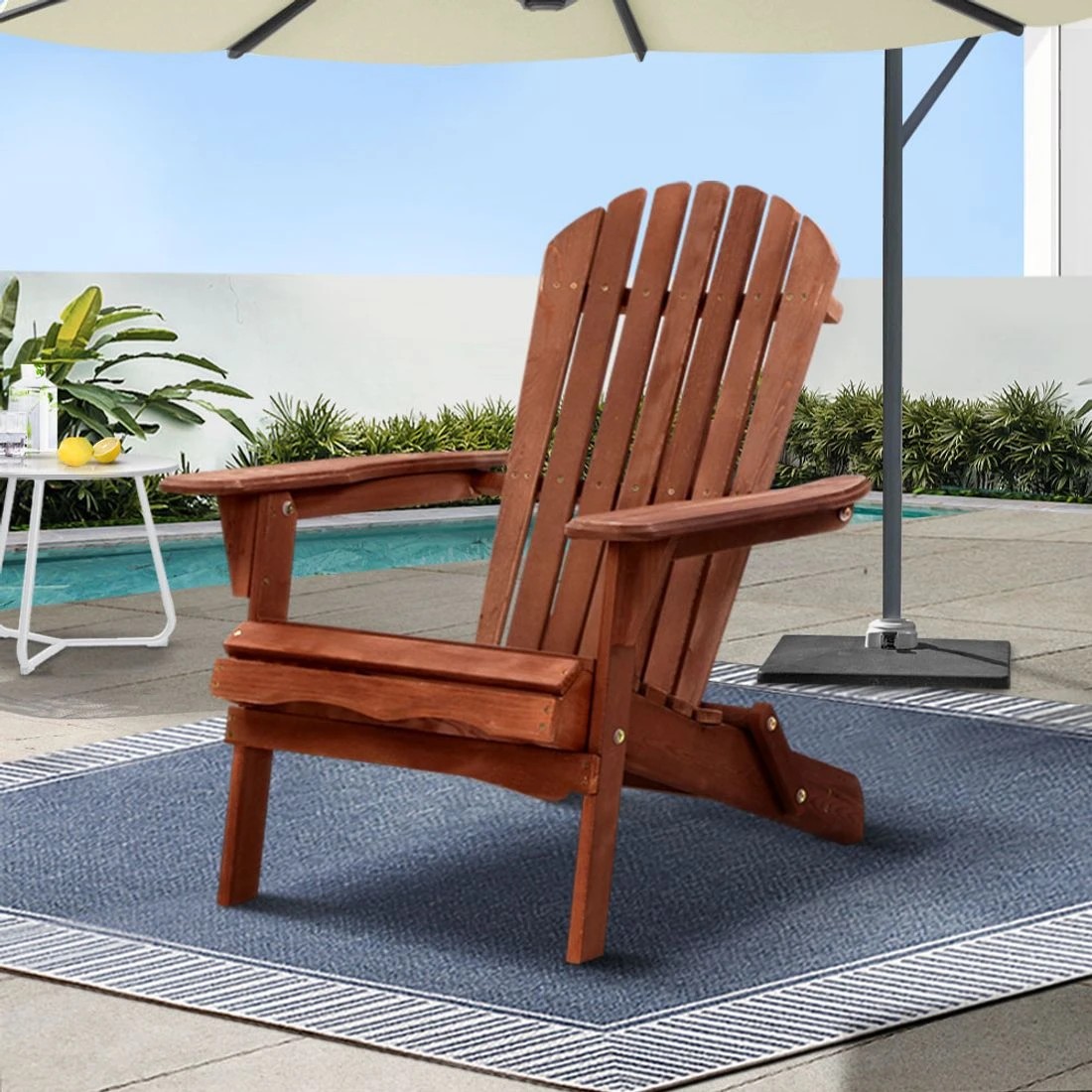 3 Gardeon Adirondack Outdoor Chairs - Brown, 3 of 6