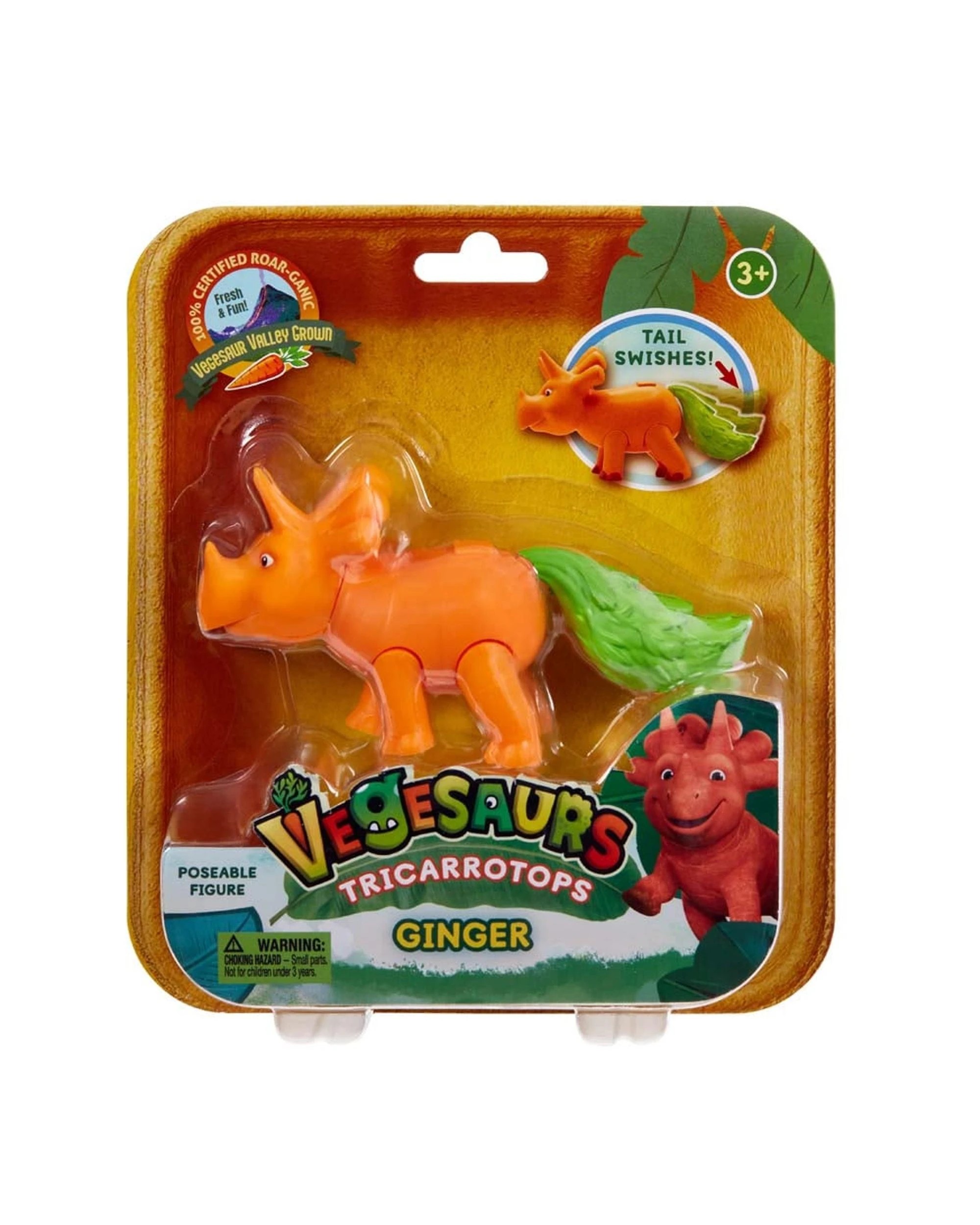 1 Vegesaurs Ginger the Tricarrotops 3 inch Posable Figure, 1 of 2