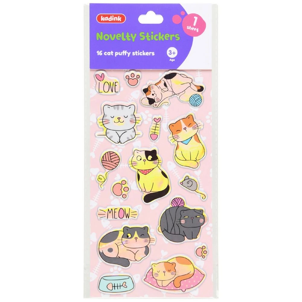 1 Kadink Puffy Stickers 1 Sheet Cat, 1 of 1