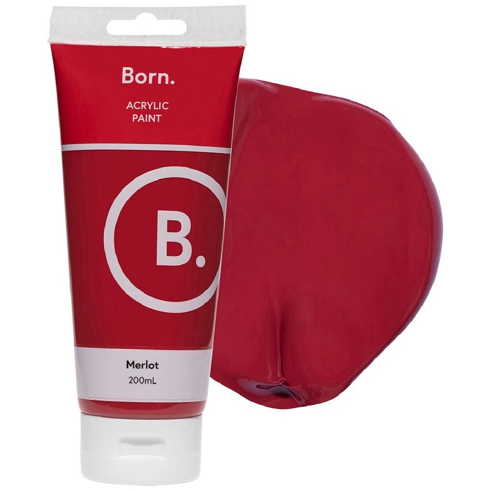 1 Born Acrylic Paint 200mL Merlot, 1 of 3