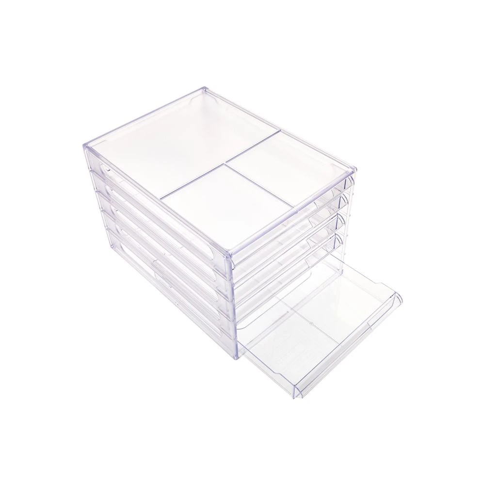 4 J.Burrows Desktop File Storage Organiser 5 Drawer Clear, 4 of 4