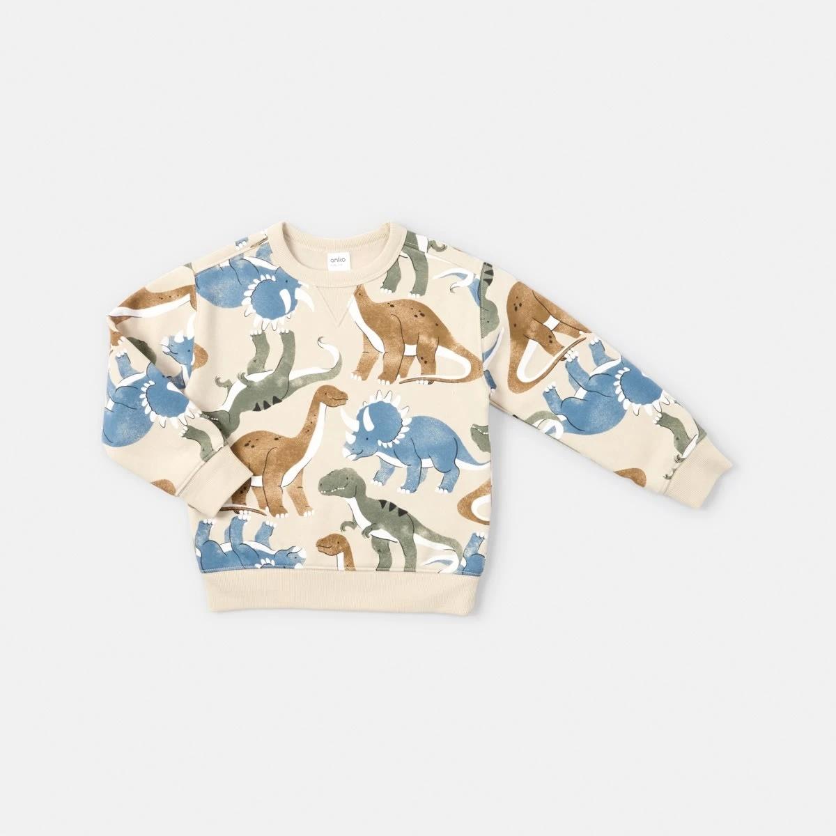 8 All Over Print Crew Neck Sweatshirt Bge Dino, 8 of 9