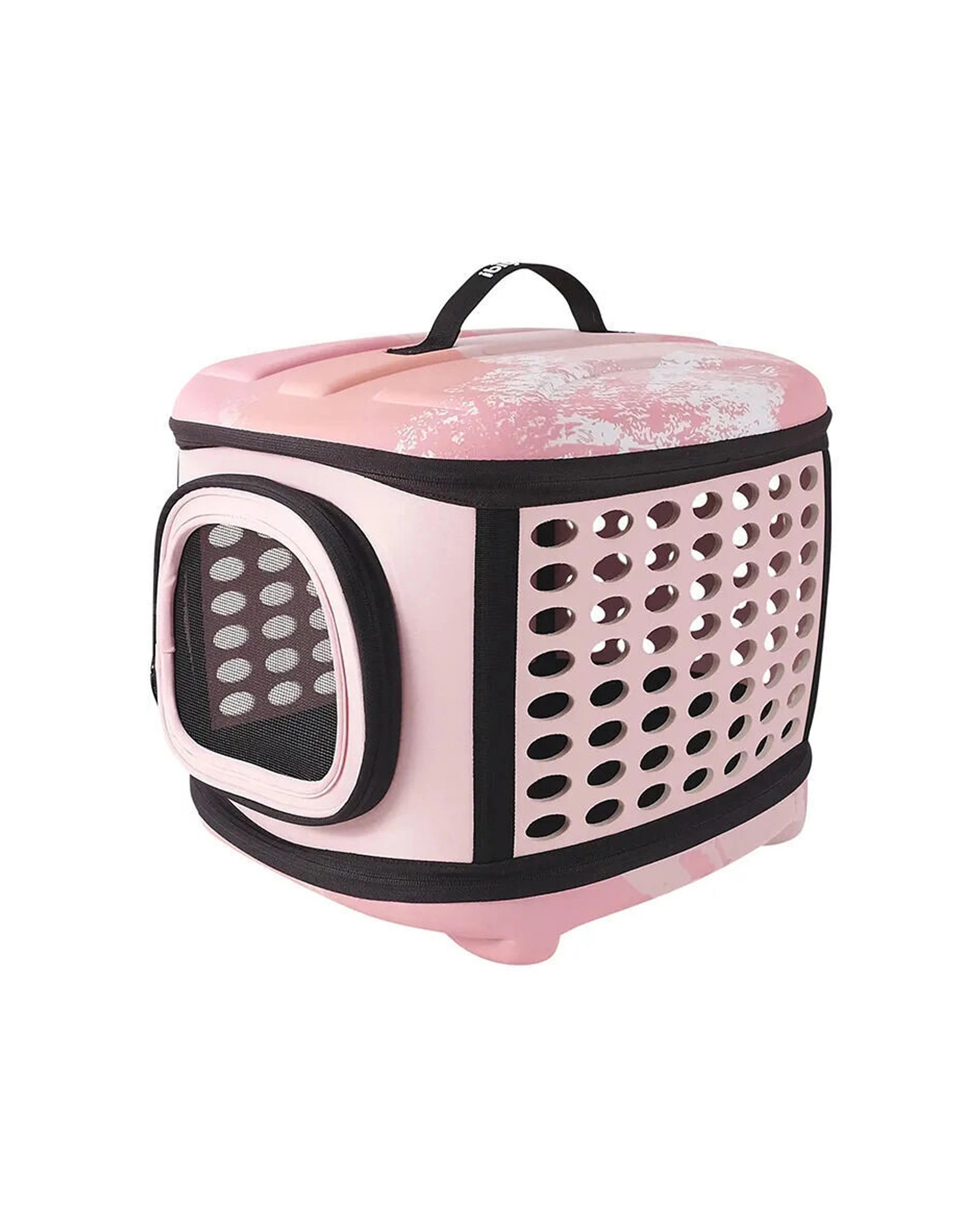 1 Ibiyaya Collapsible Travelling Hand Carrier 6kg EVA Mesh Ventilation Hard Case - Pink, 1 of 3