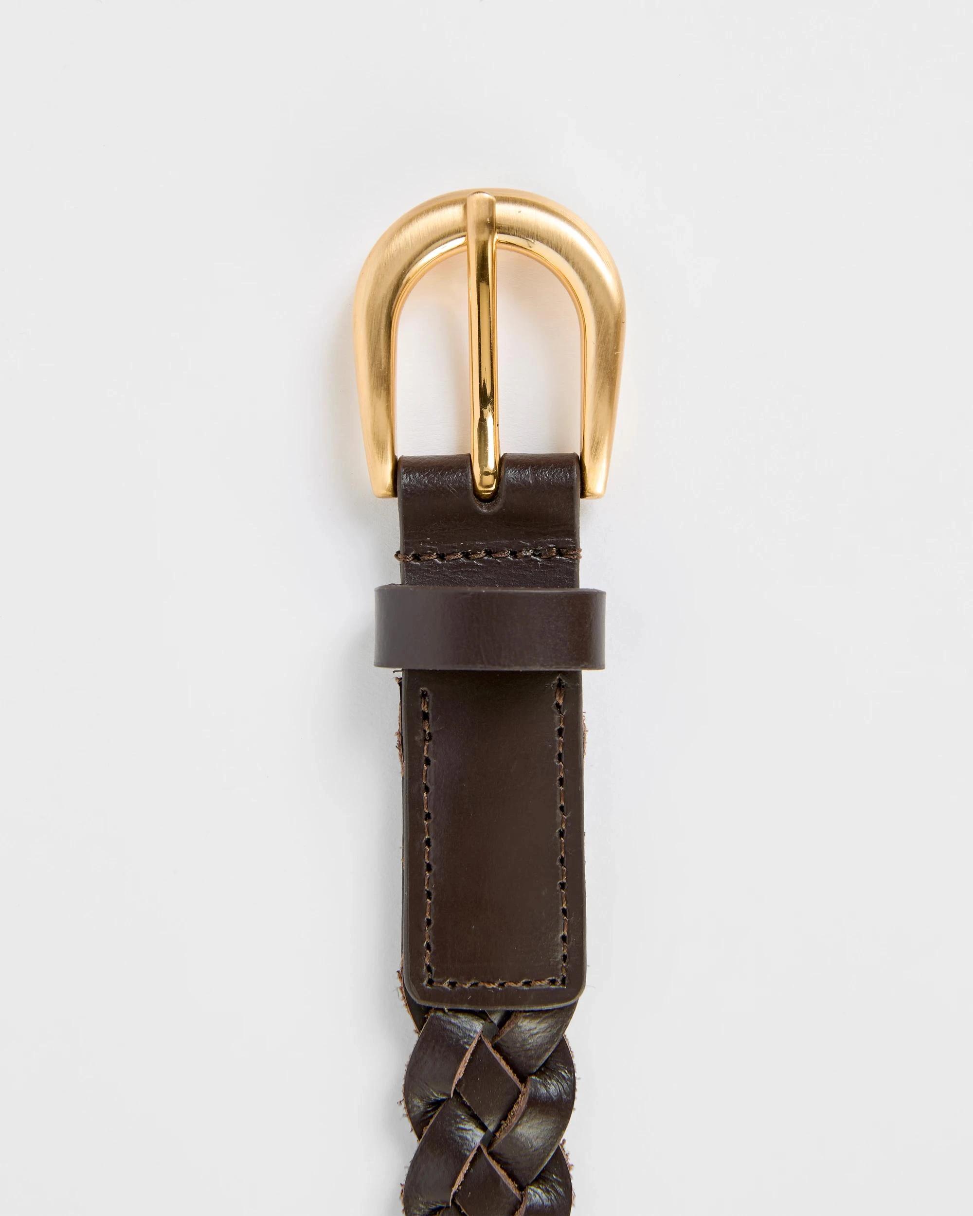 3 Target Woman Genuine Leather Endless Weave Belt CHOCOLATE, 3 of 3