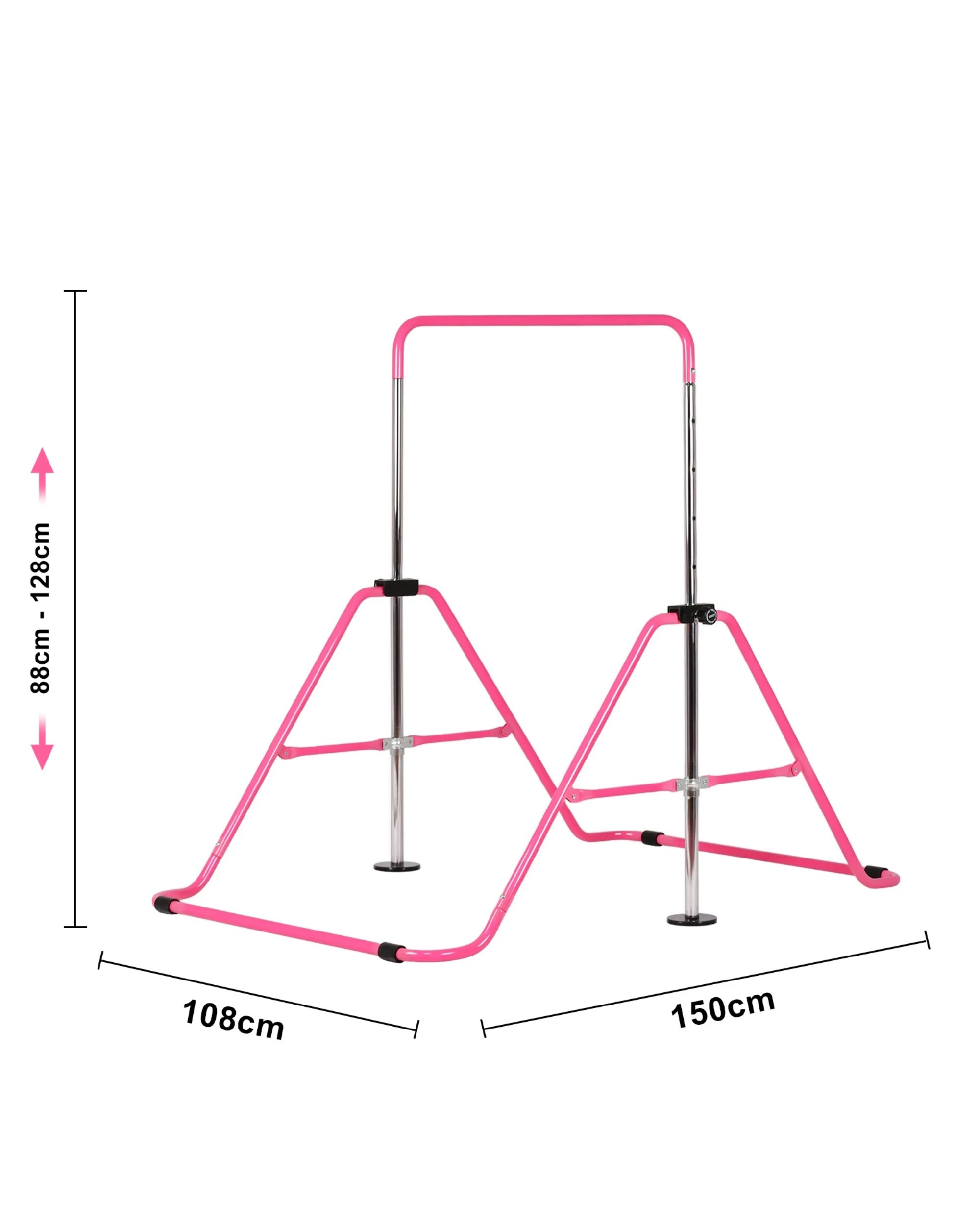 6 Advwin Foldable Kids Gymnastics Bar w/5 Adjustable Height Pink, 6 of 6