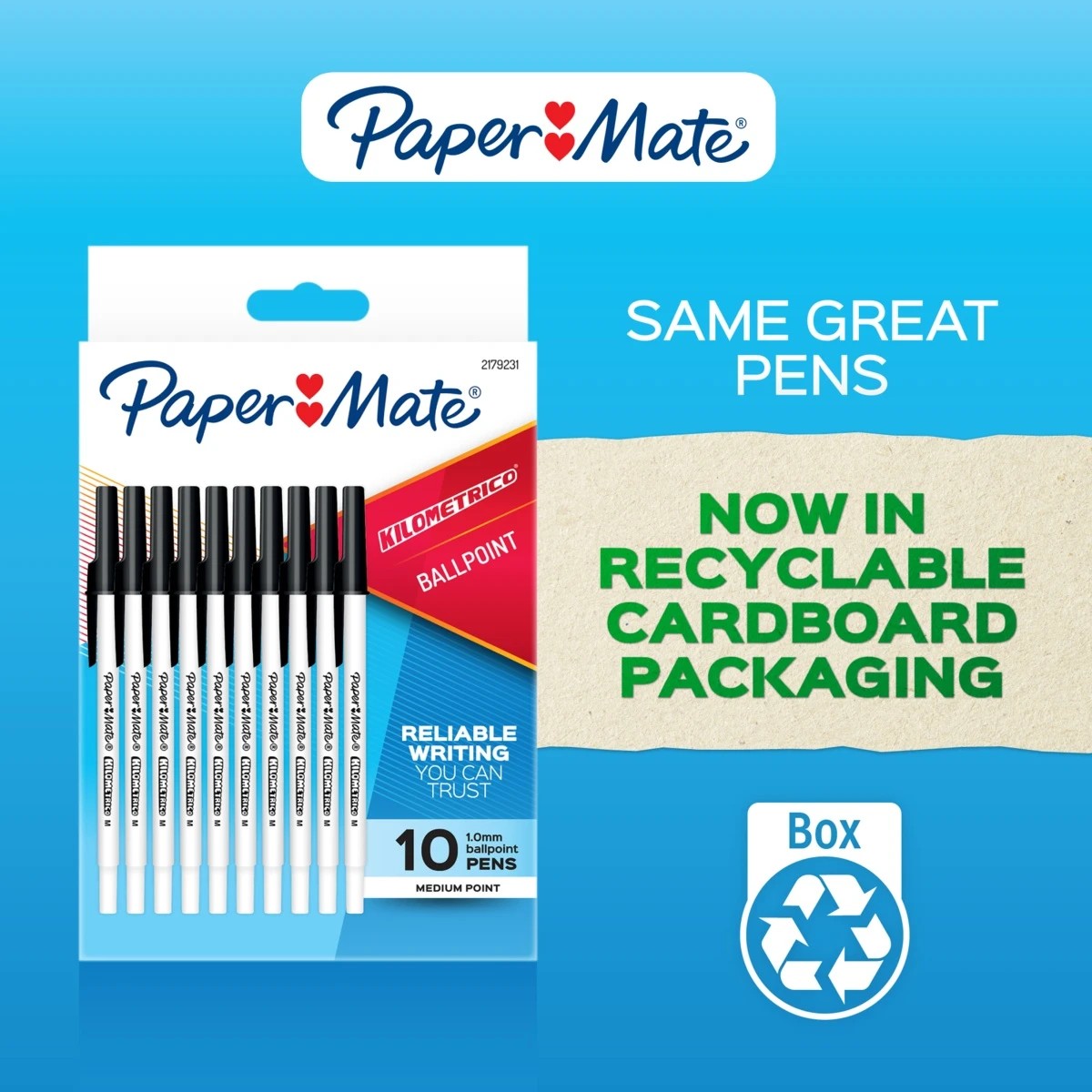 6 10 Pack Paper Mate Kilometrico Ballpoint Pens - Black, 6 of 7