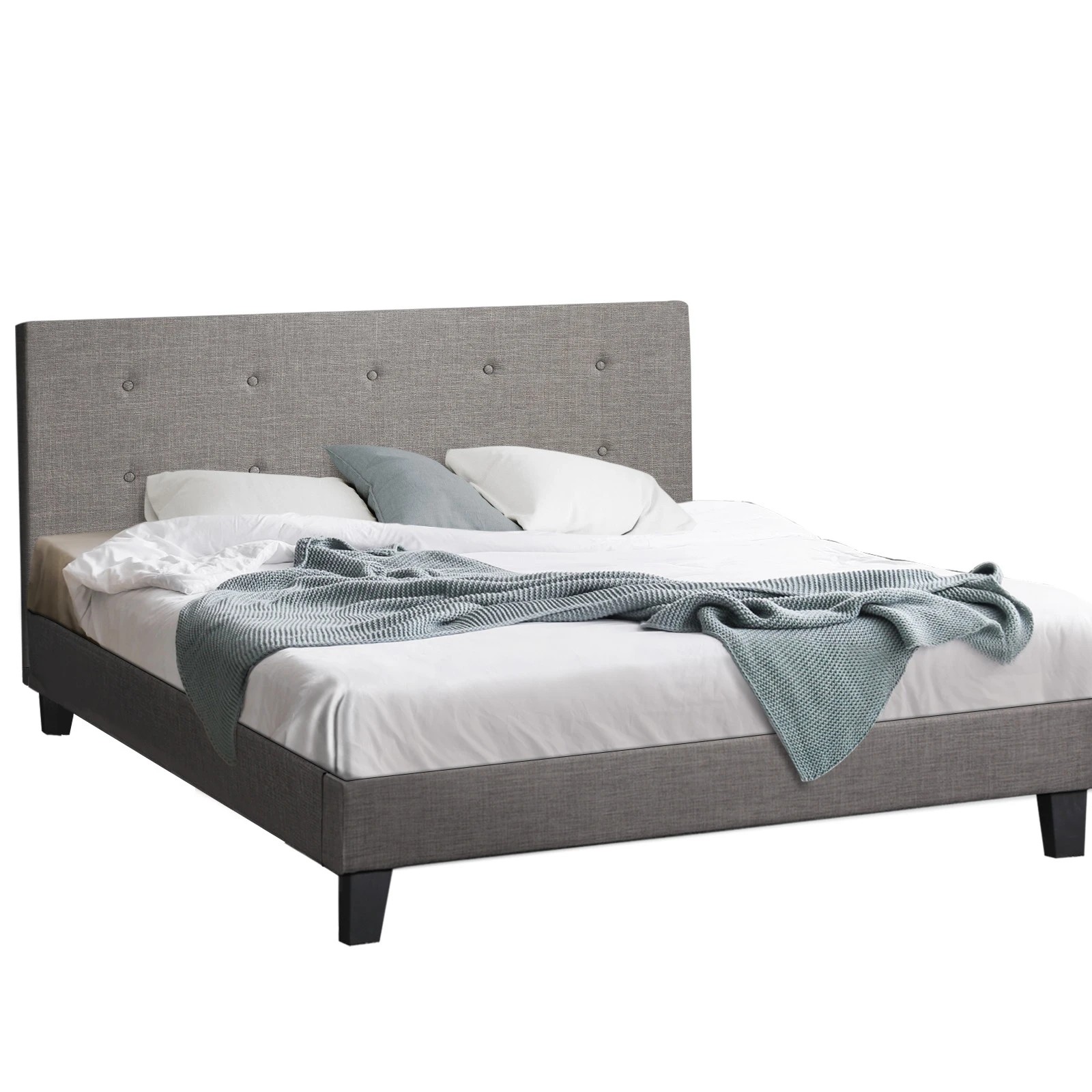 1 Oikiture Queen Bed Frame Bed Platform
 - Grey, 1 of 10