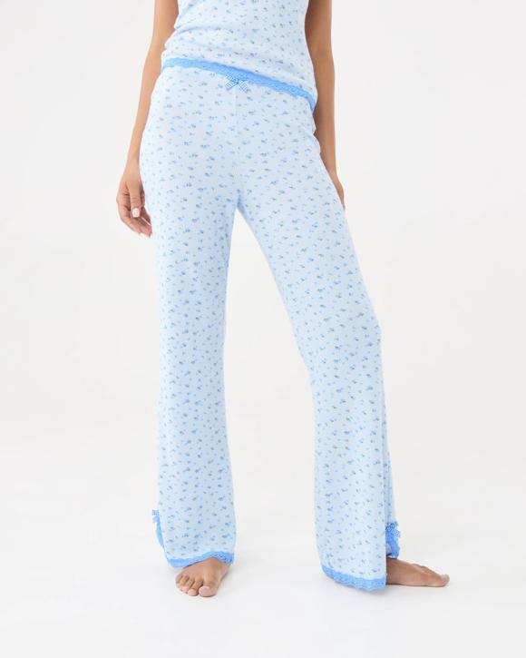 Lace Trim Waffle Pants
