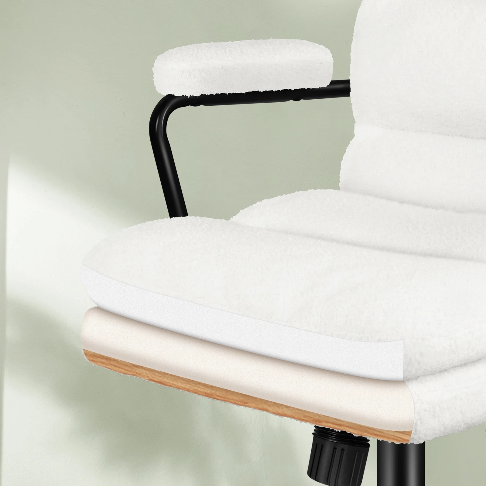 4 Alfordson Office Chair Ergonomic Executive Computer Work Seat Boucle - White, 4 of 10