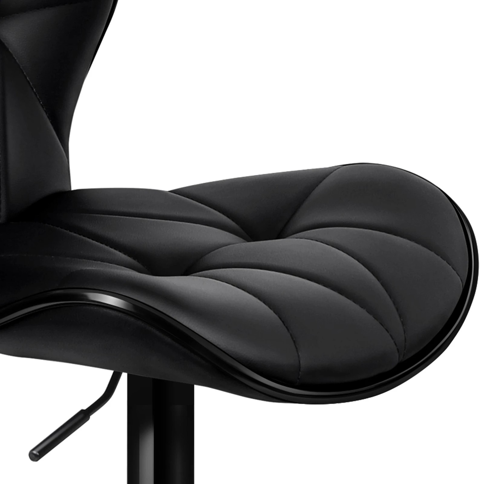 8 Alfordson 2x Bar Stools Luna Kitchen Swivel chair Leather Gas lift - Black, 8 of 10