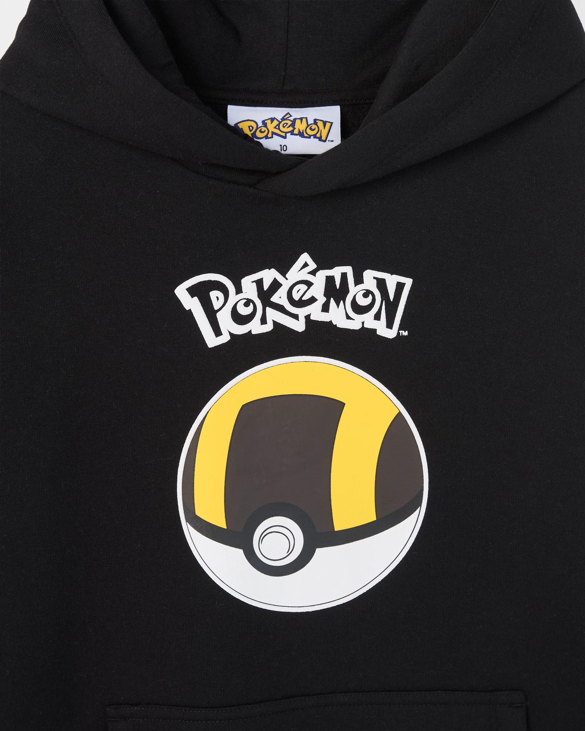 2 Pokemon Australian Cotton Blend Popover Hooded Jumper BLACK, 2 of 3