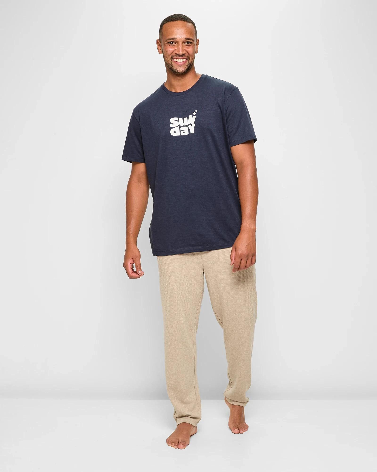 2 Maxx Australian Cotton Print Sleep T-Shirt NAVY BLUE, 2 of 5