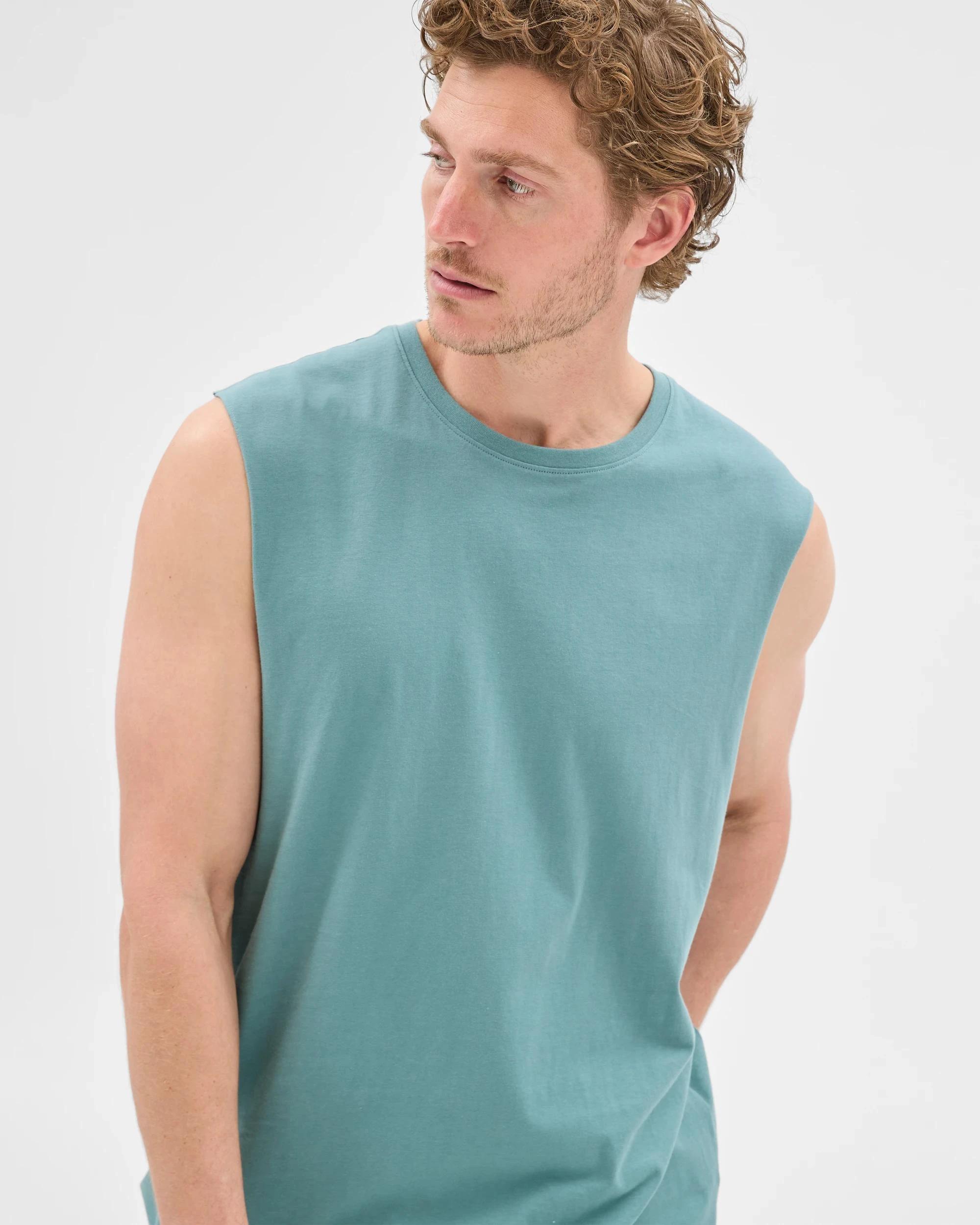 2 Target Australian Cotton Plain Tank Top GREEN, 2 of 5