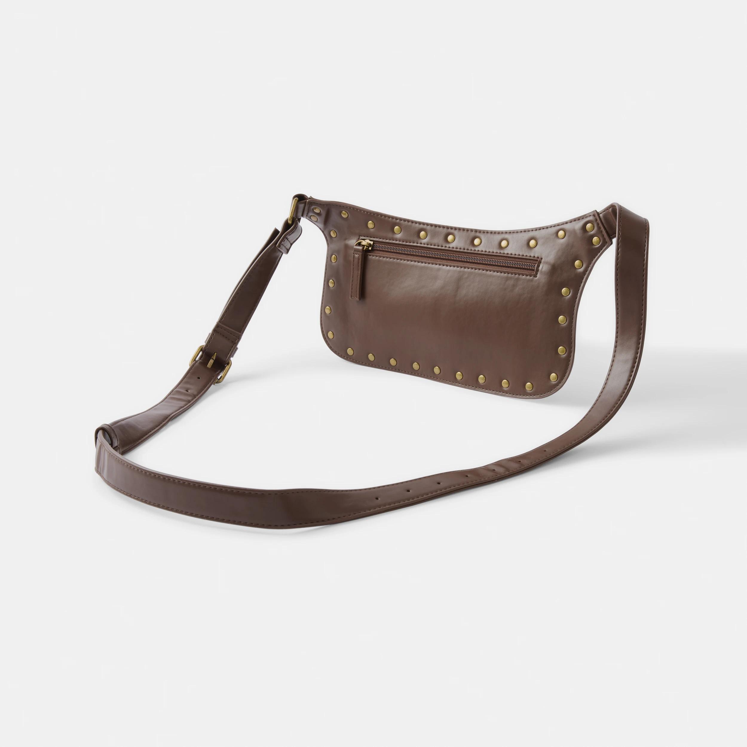 4 Studded Belt Bag Choc Plum, 4 of 8