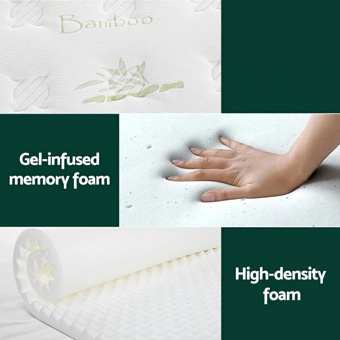 5 Giselle Mattress Cool Gel Foam 30cm Queen - Grey, 5 of 6