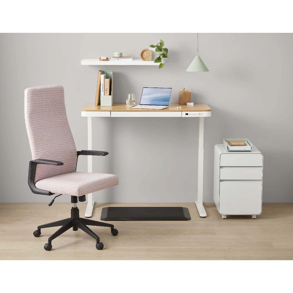 8 Newhaven Electric Sit Stand Desk with Drawer 1200mm White/Oak Desks, Tables and Workstations, 8 of 9