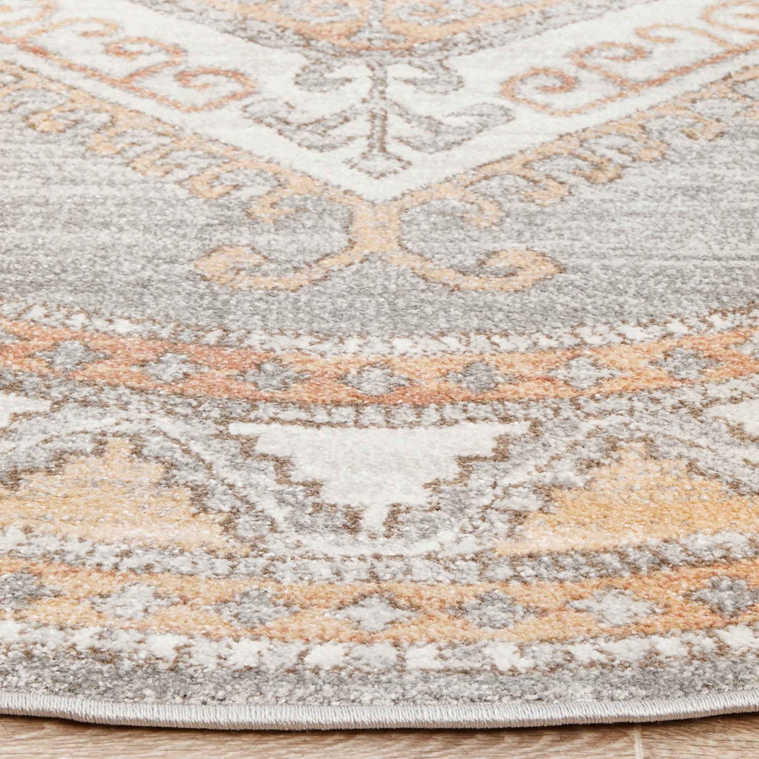 5 Common Ground Rugs Elite Caitlen 240x240cm - Large Round Power Loomed Pet Friendly Rug - Silver, 5 of 9