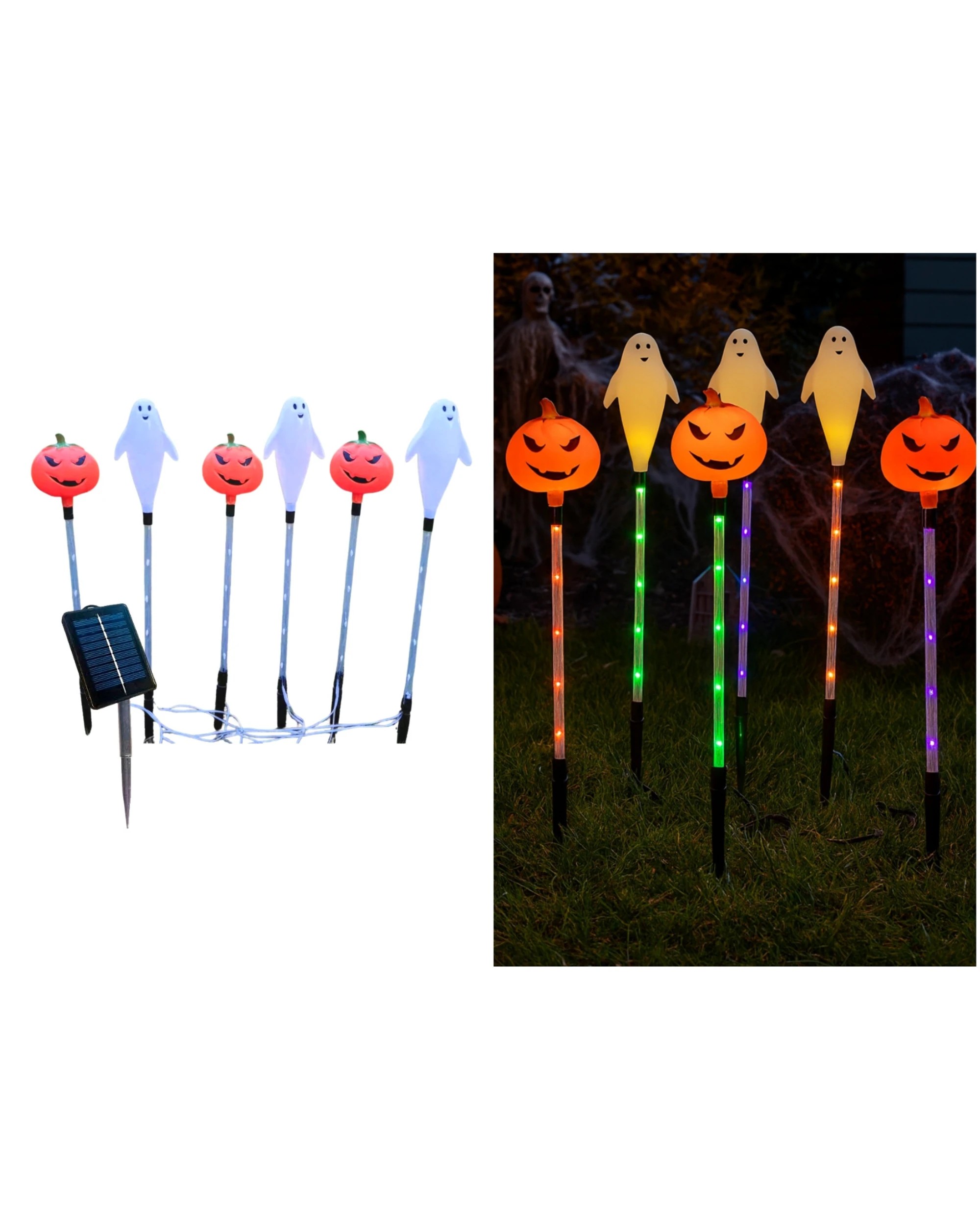 1 Uncle Bills Ghost and Pumpkin Solar Pathway Lights Pack of 6 - Multi, 1 of 1