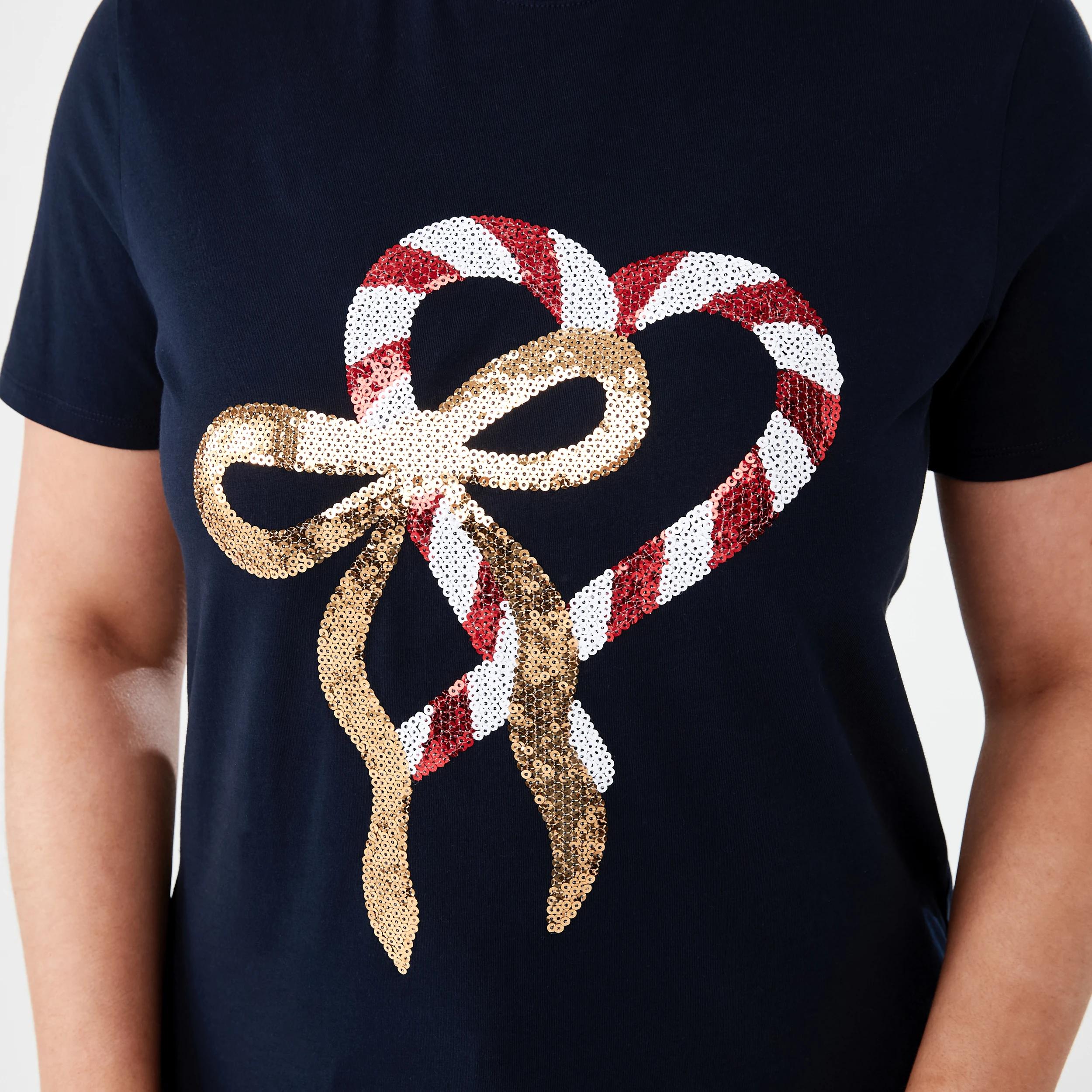 5 Short Sleeve Sequin Christmas T-shirt Heartcandy, 5 of 5