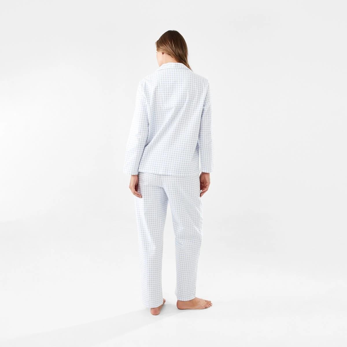 3 Flannel Pyjama Set Check Blue, 3 of 7