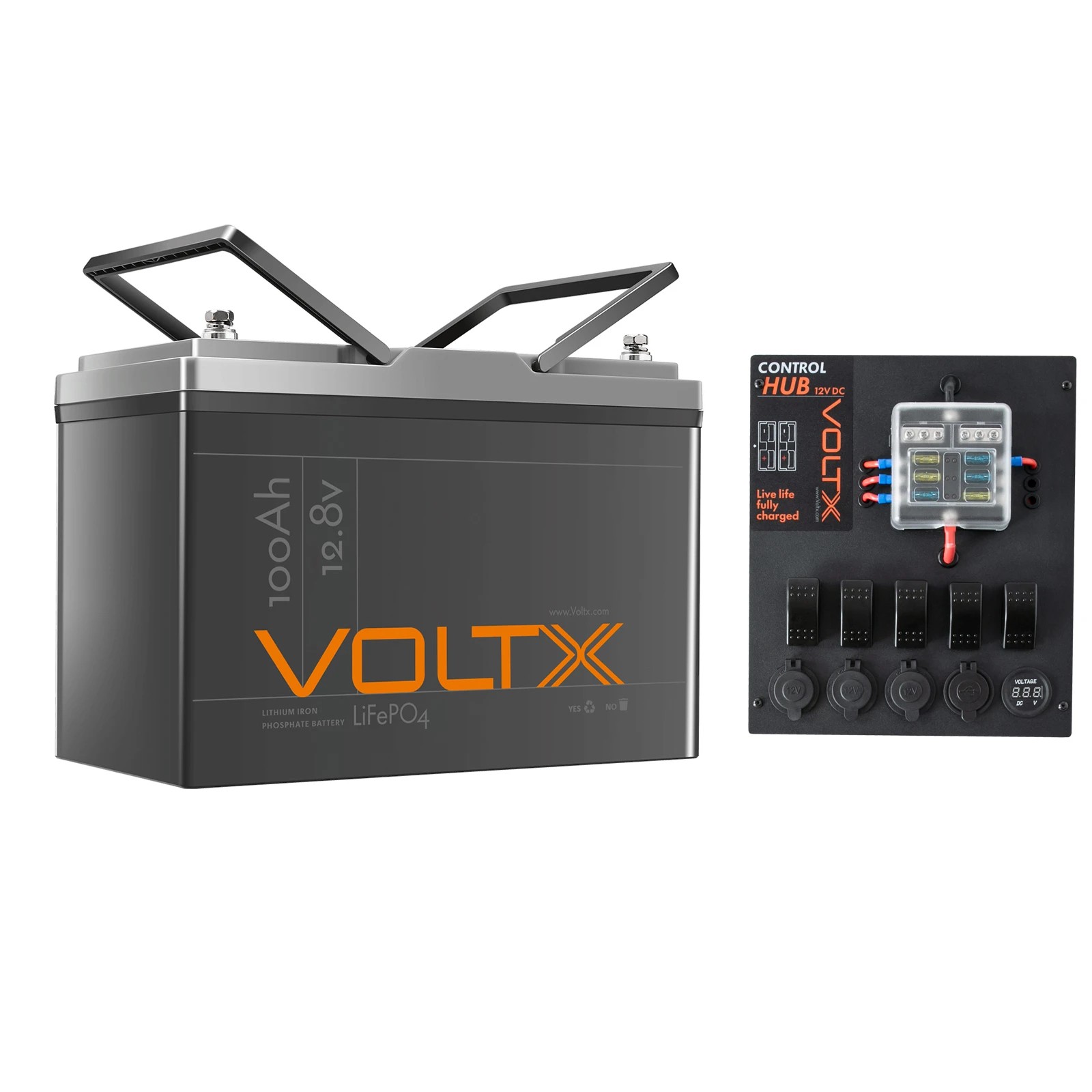 1 VoltX 12V 100Ah LiFePO4 Battery Prismatic Cell Emergency RV Backup Power Bank AU, 1 of 10