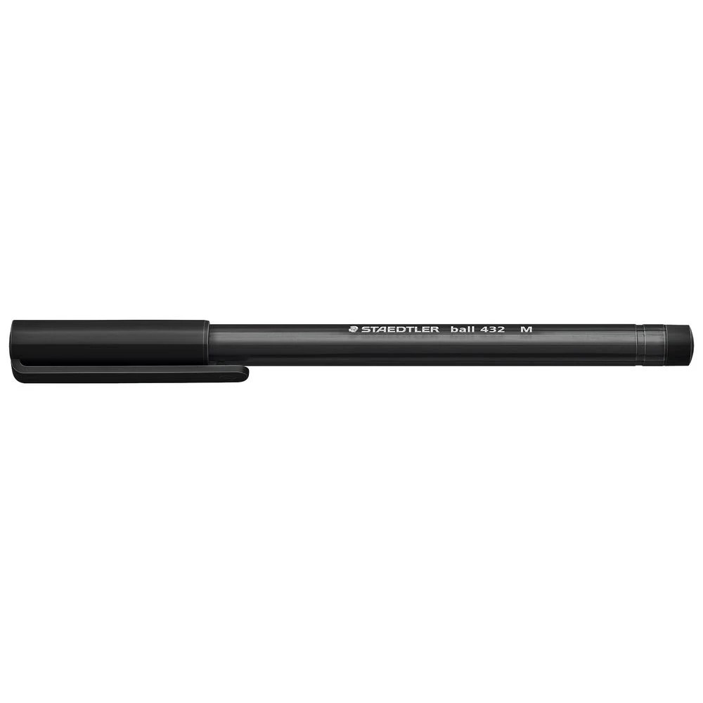 3 Staedtler Stick 432 Ballpoint Pens Medium Black 10 Pack, 3 of 5